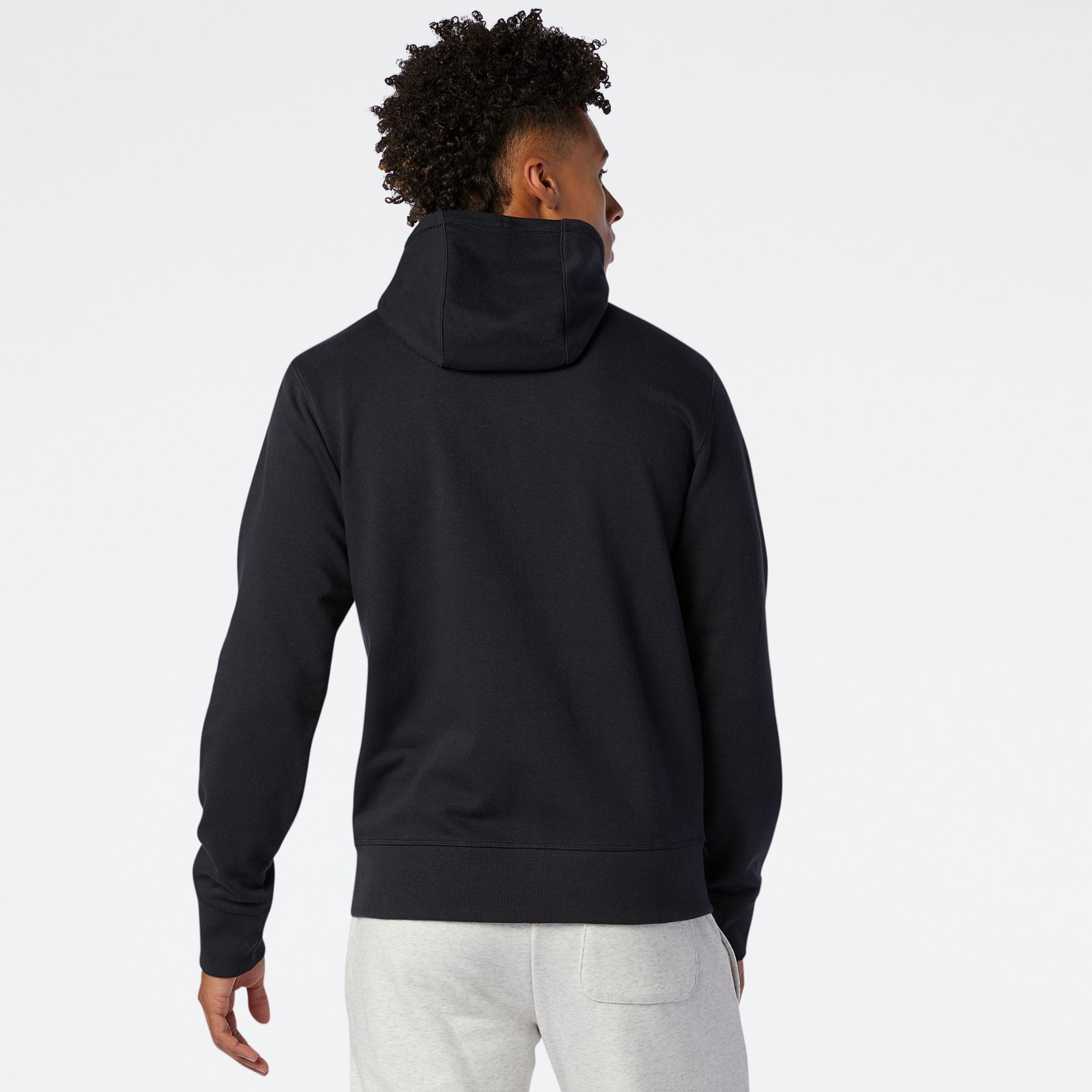 New Balance Cotton Nb Essentials Stacked Logo Full Zip Hoodie in Black for  Men - Save 3% | Lyst
