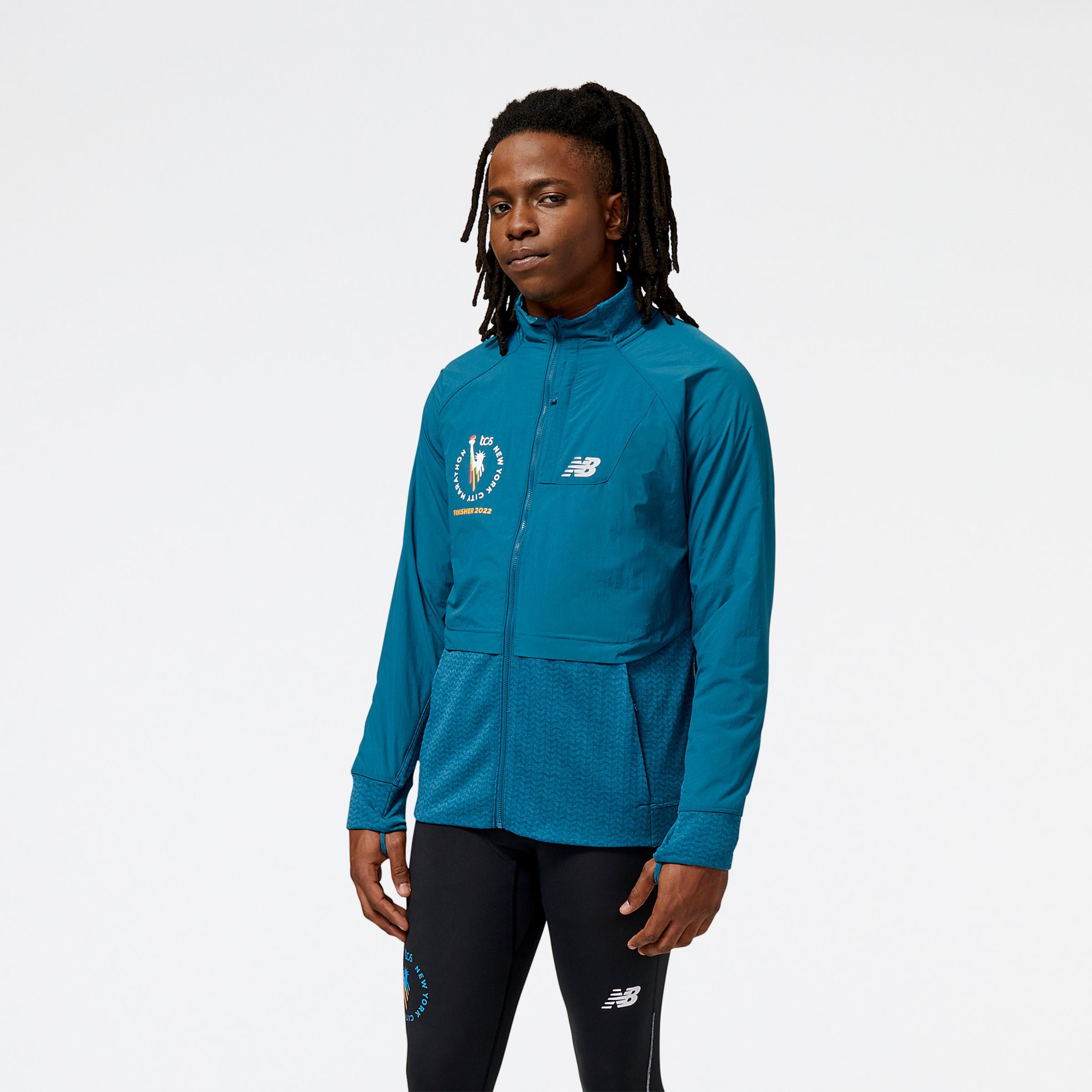 New Balance Nyc Marathon Finisher Nb Heat Grid Jacket in Blue for Men