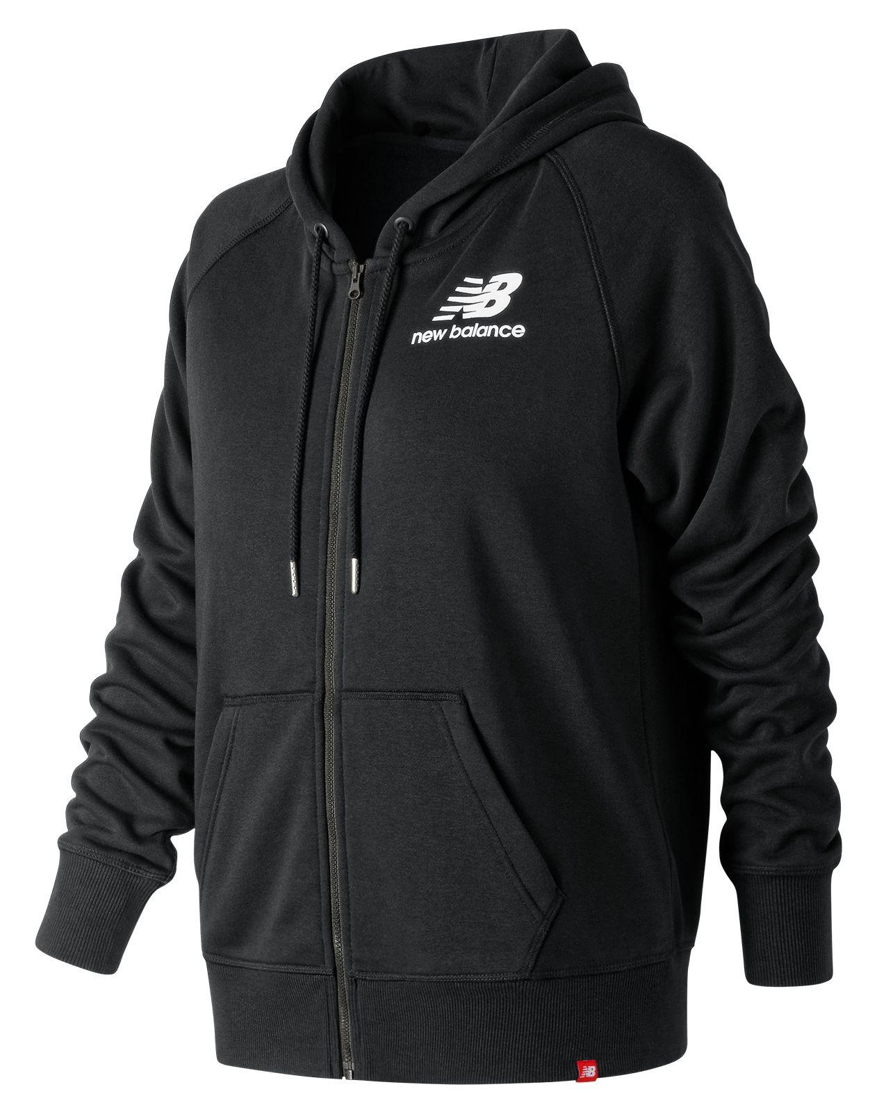 New Balance New Balance Essentials Full Zip Hoodie in Black Lyst
