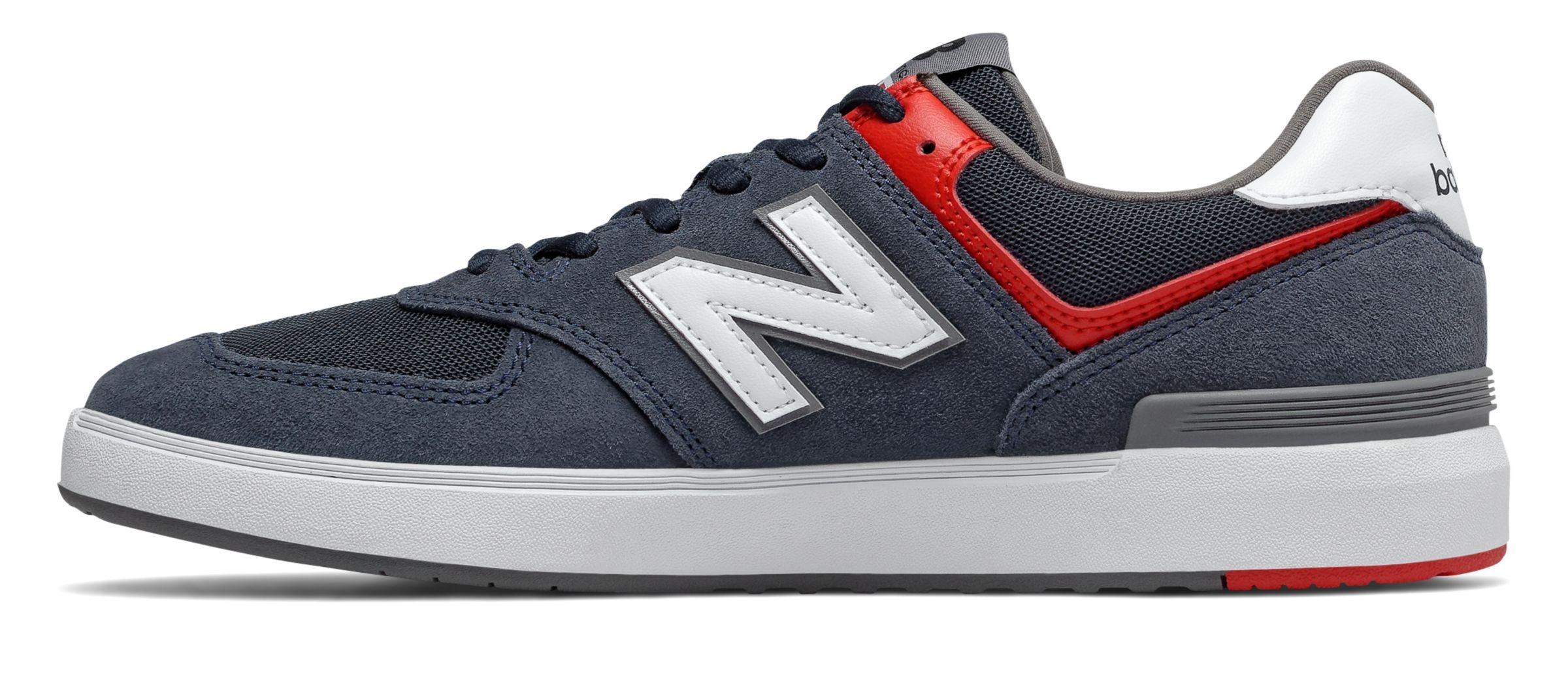White All Coasts 574 Trainers in Navy 
