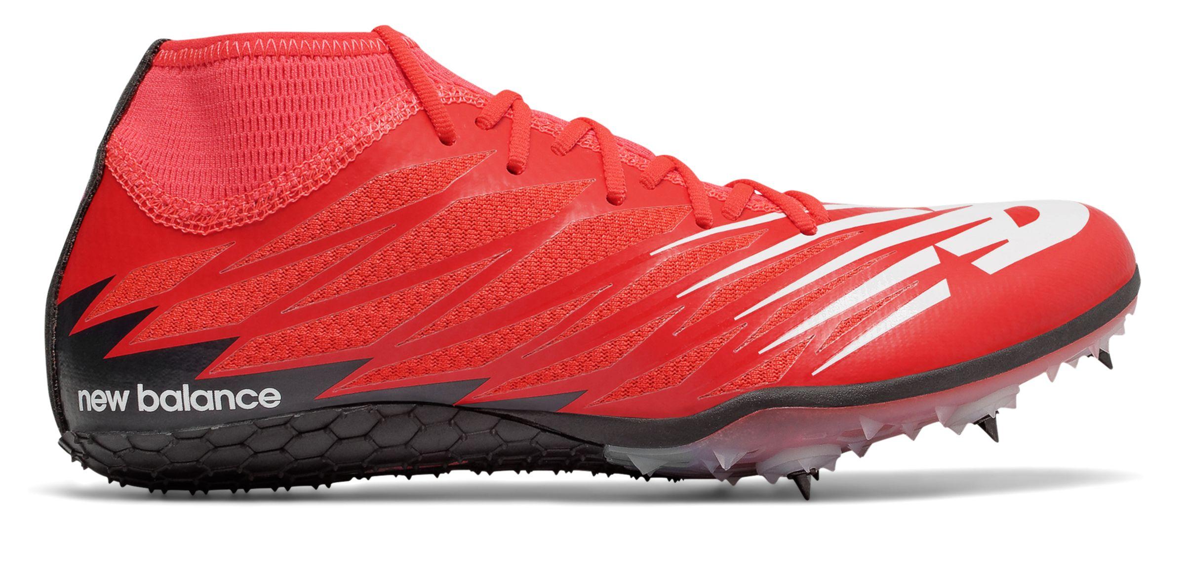 red and black track spikes
