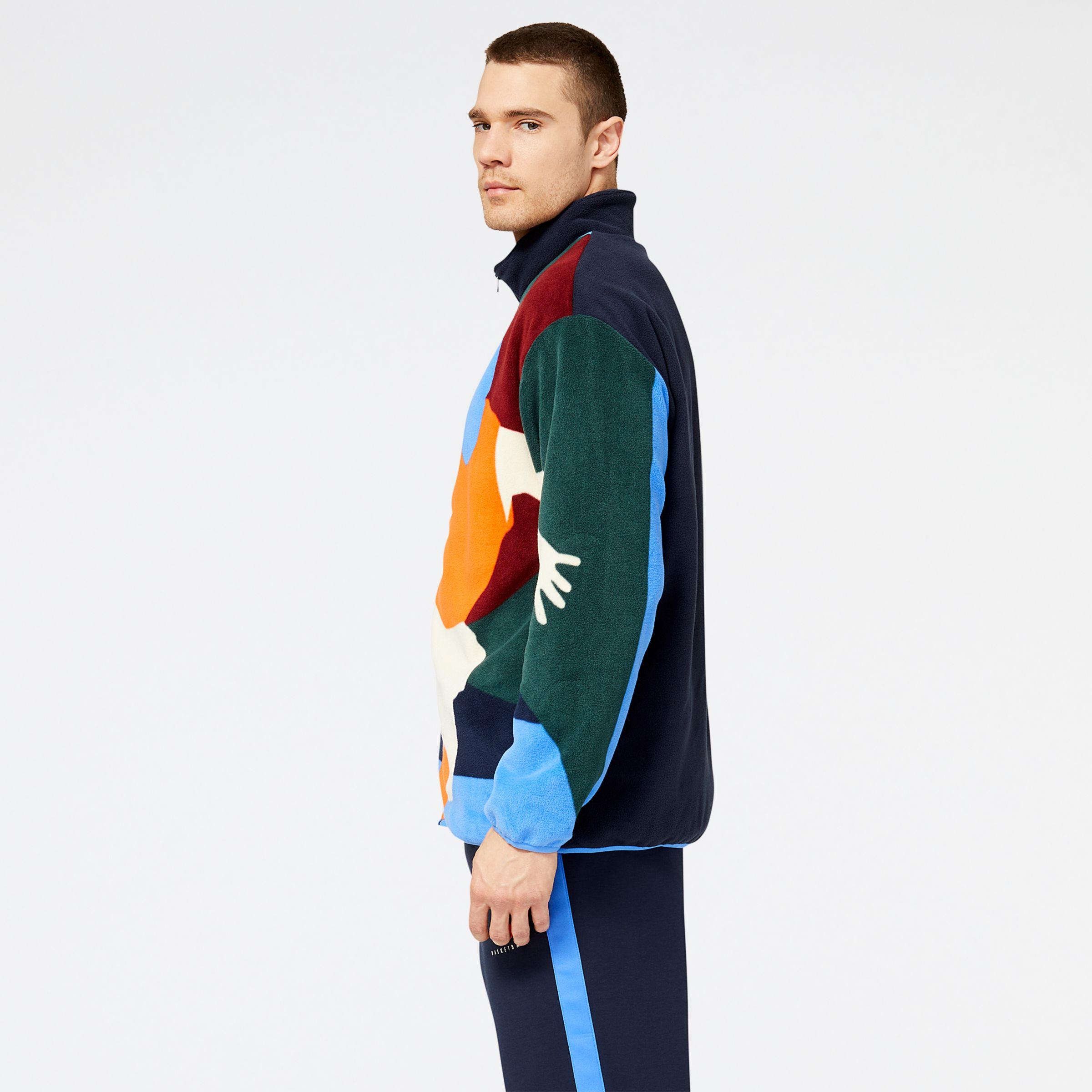 New Balance Nb Hoops Abstract Polar Fleece Jacket in Blue for Men | Lyst
