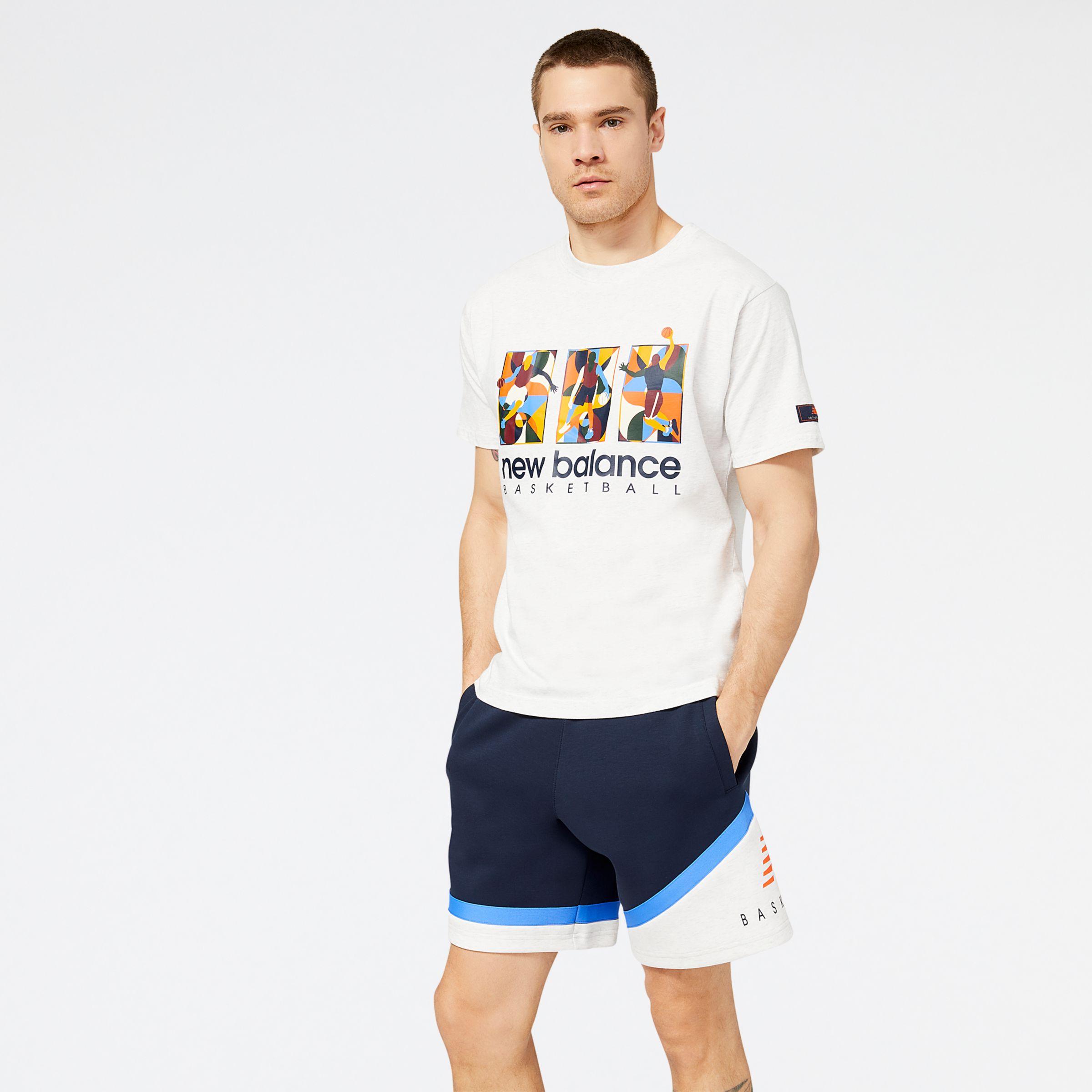 New Balance Nb Hoops Abstract Graphic T-shirt in White for Men | Lyst