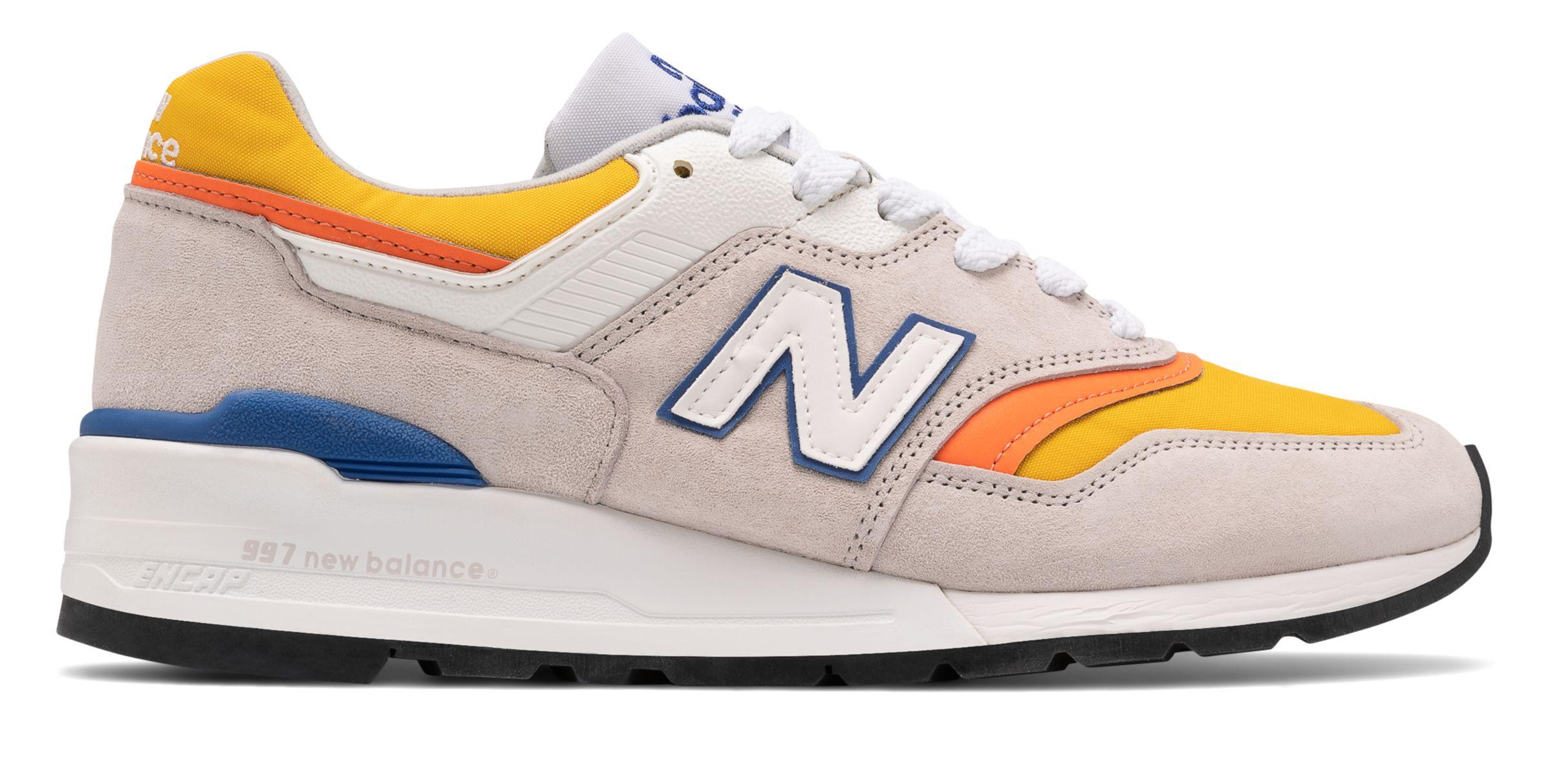 New Balance Made In Us 997 in Grey/Orange (Gray) for Men - Lyst