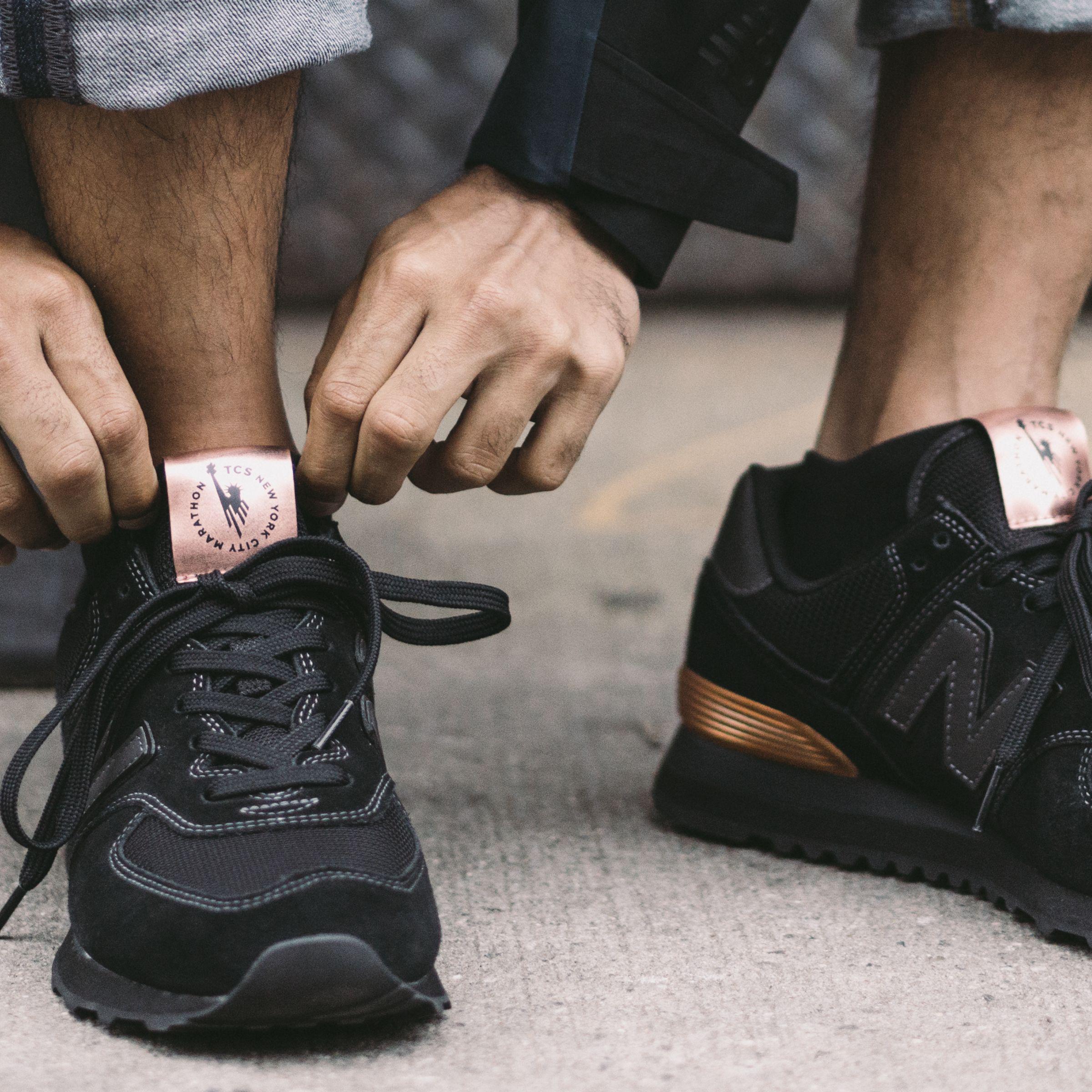New Balance 574 Nyc Marathon Shoes in Black for Men | Lyst