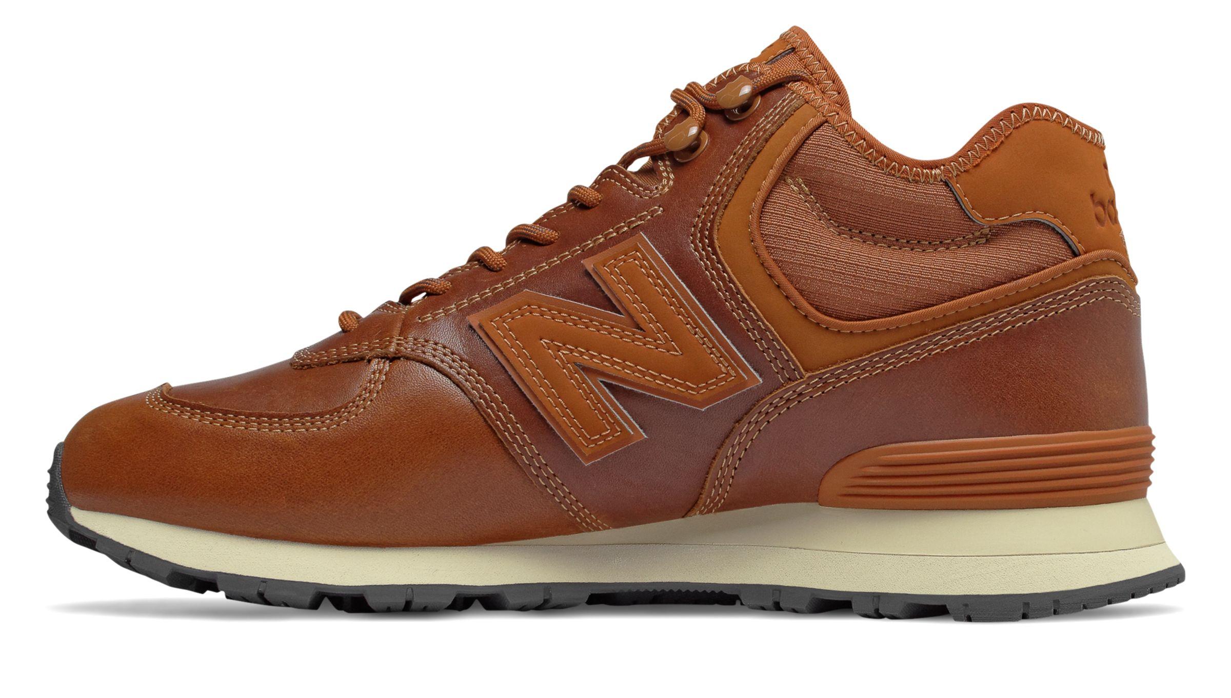 New Balance Leather 574 Mid-cut Running Shoes in Orange (Brown) for Men -  Lyst