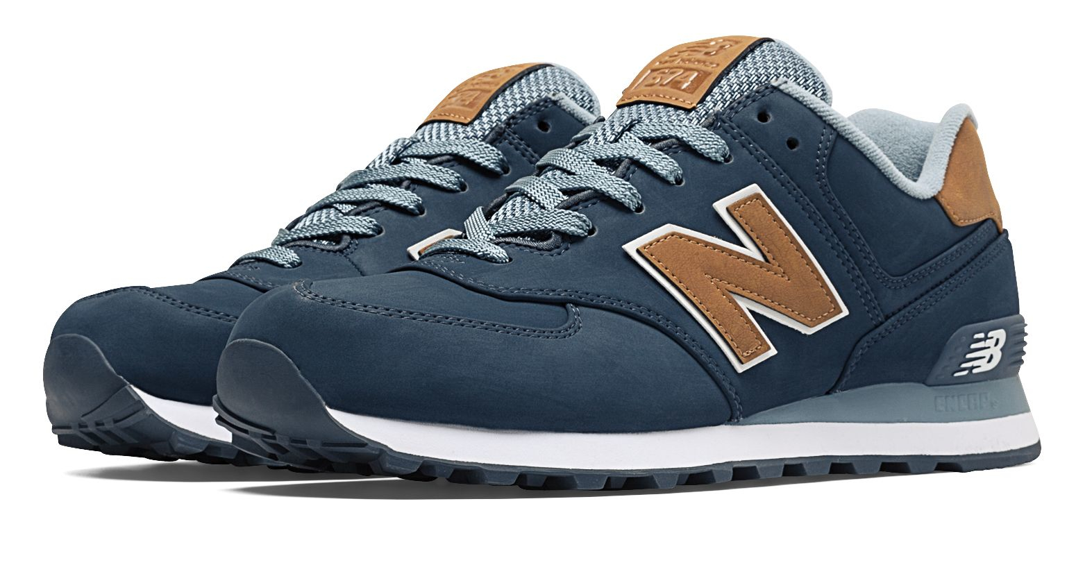 new balance 574 blue and tan