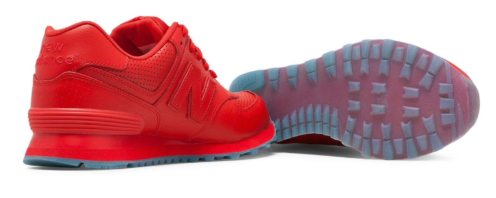 New Balance Leather 574 Perforated in Red for Men | Lyst