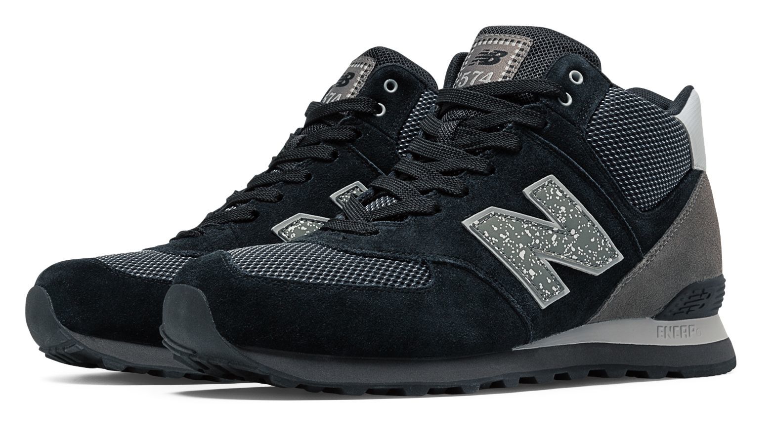 New Balance Suede 574 Outside In Mid-cut in Black for Men - Lyst