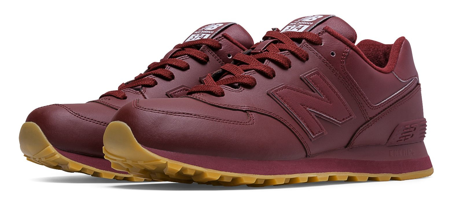 New Balance 574 Leather 574 Leather in Burgundy (Red) for Men - Lyst