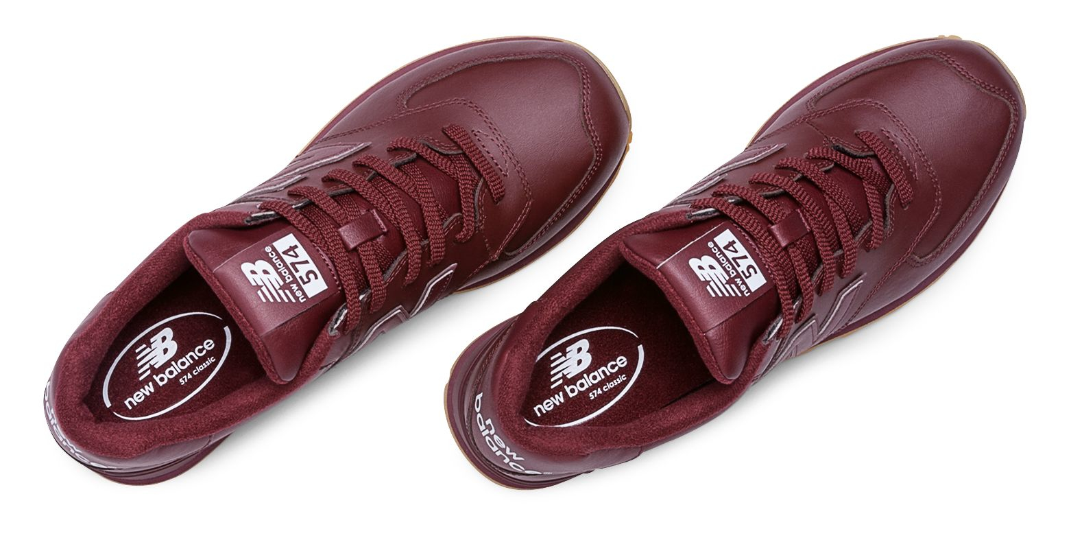 New Balance 574 Leather 574 Leather in Burgundy (Red) for Men | Lyst