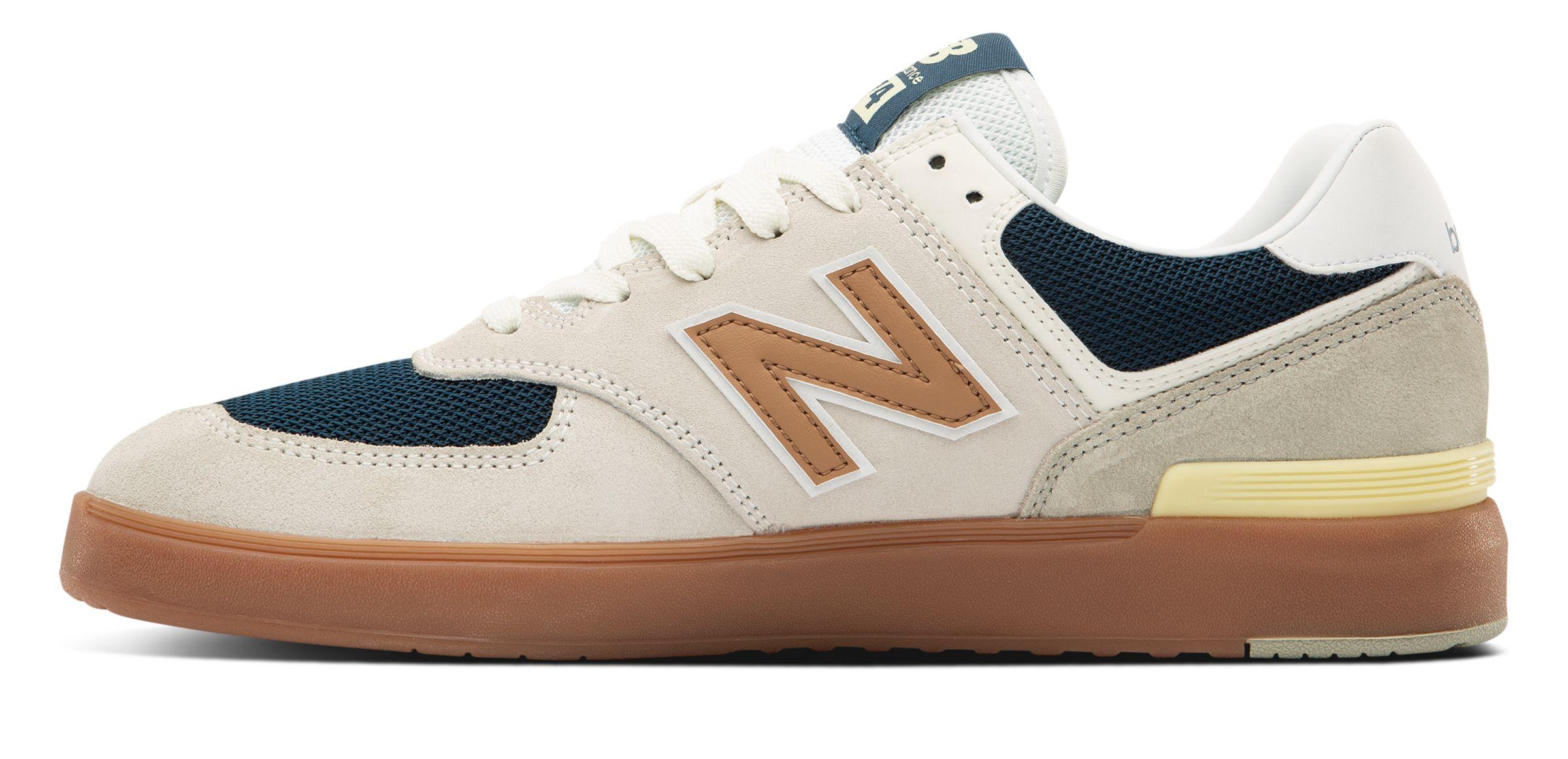 New Balance Suede All Coasts 574 in White/Gold (White) | Lyst