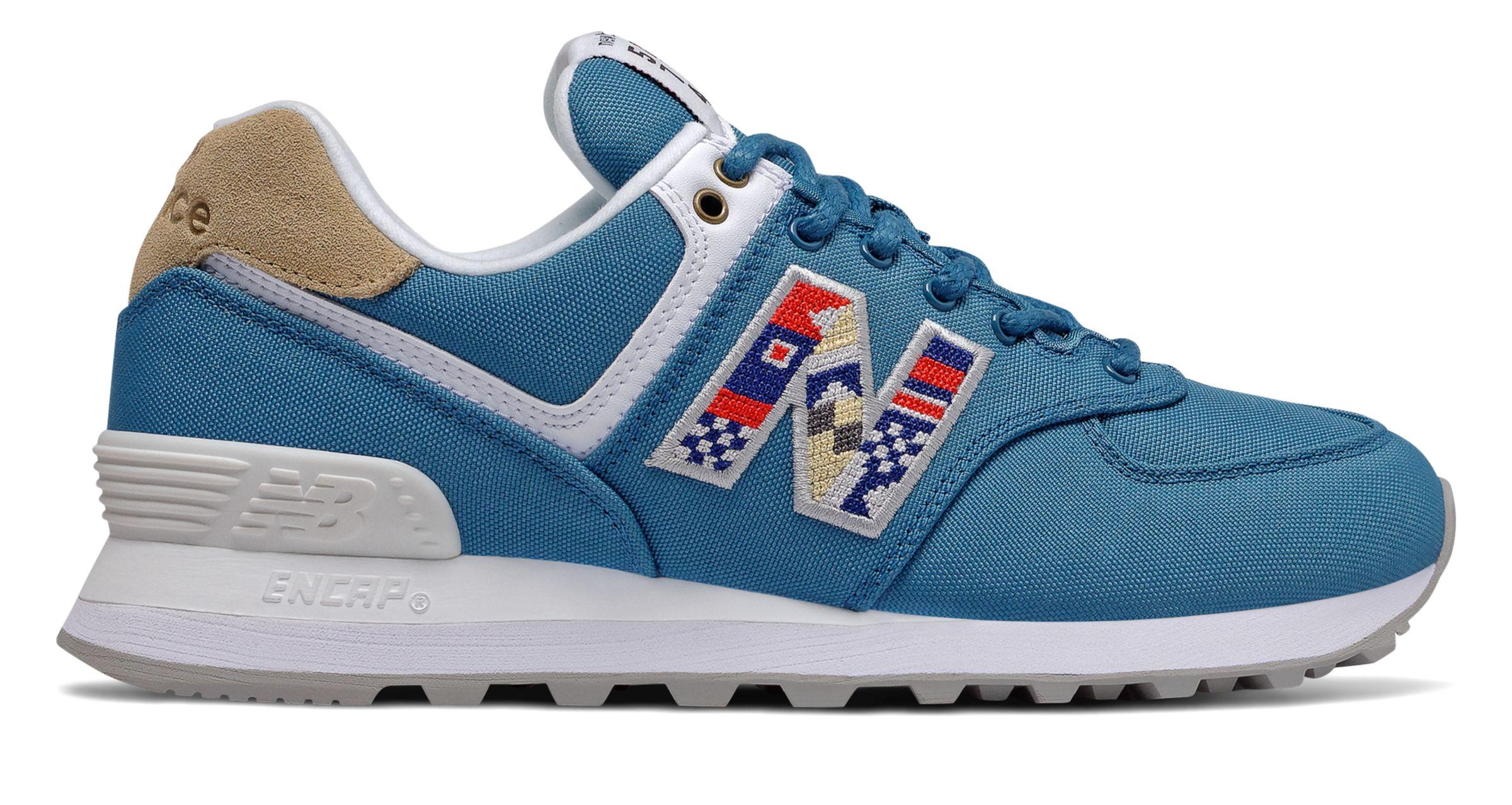 New Balance 574 Running Classics Shoes in Blue/Tan (Blue) Lyst