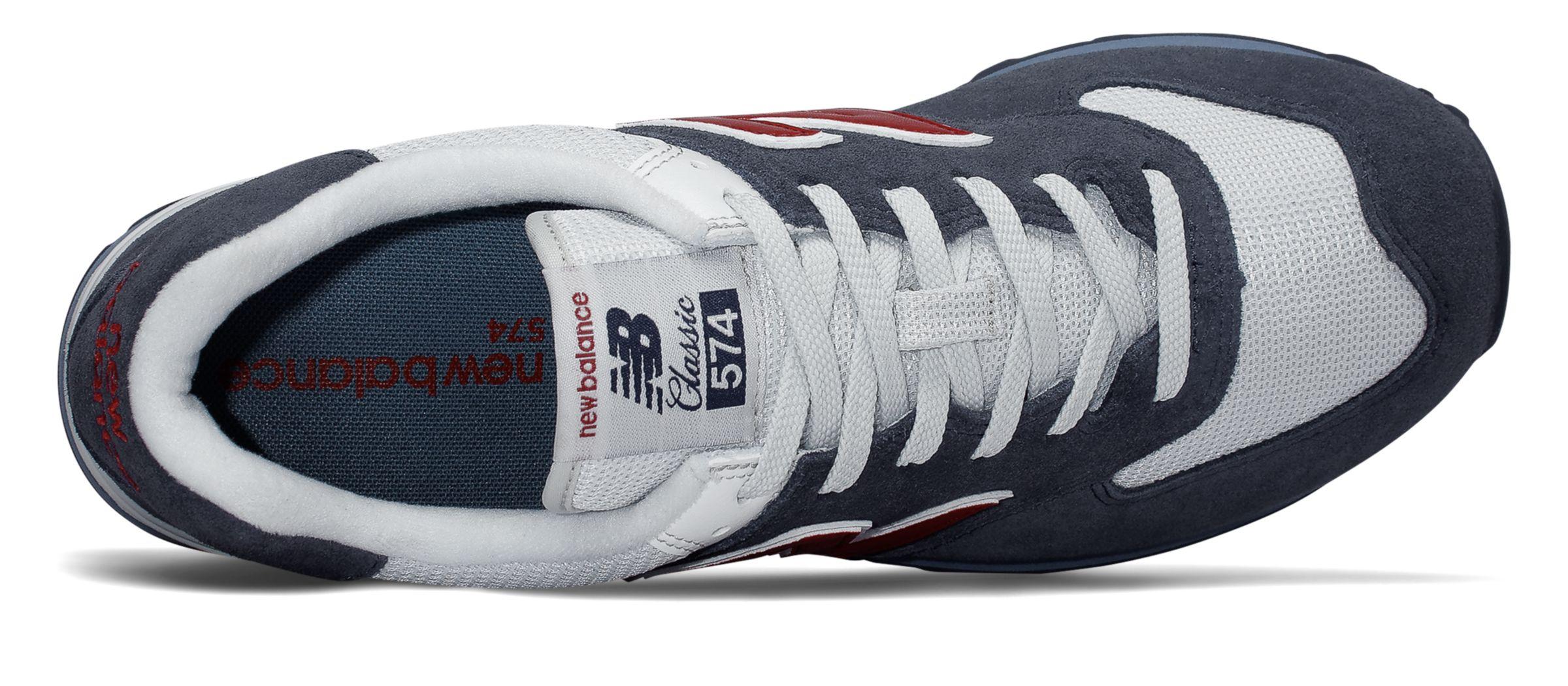 new balance 574 core plus navy red