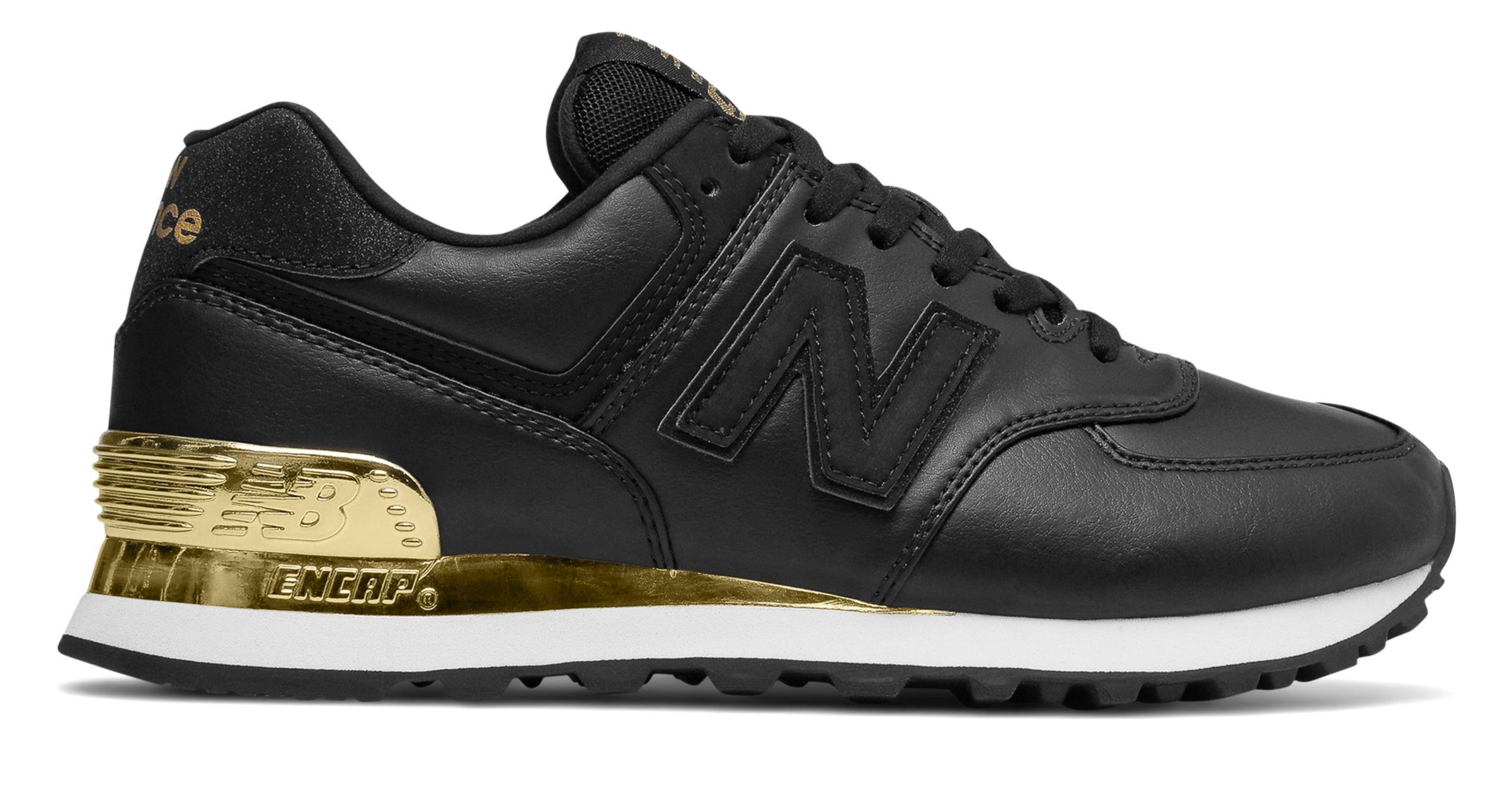 New Balance Rubber 574 Gold Dip in Black - Lyst