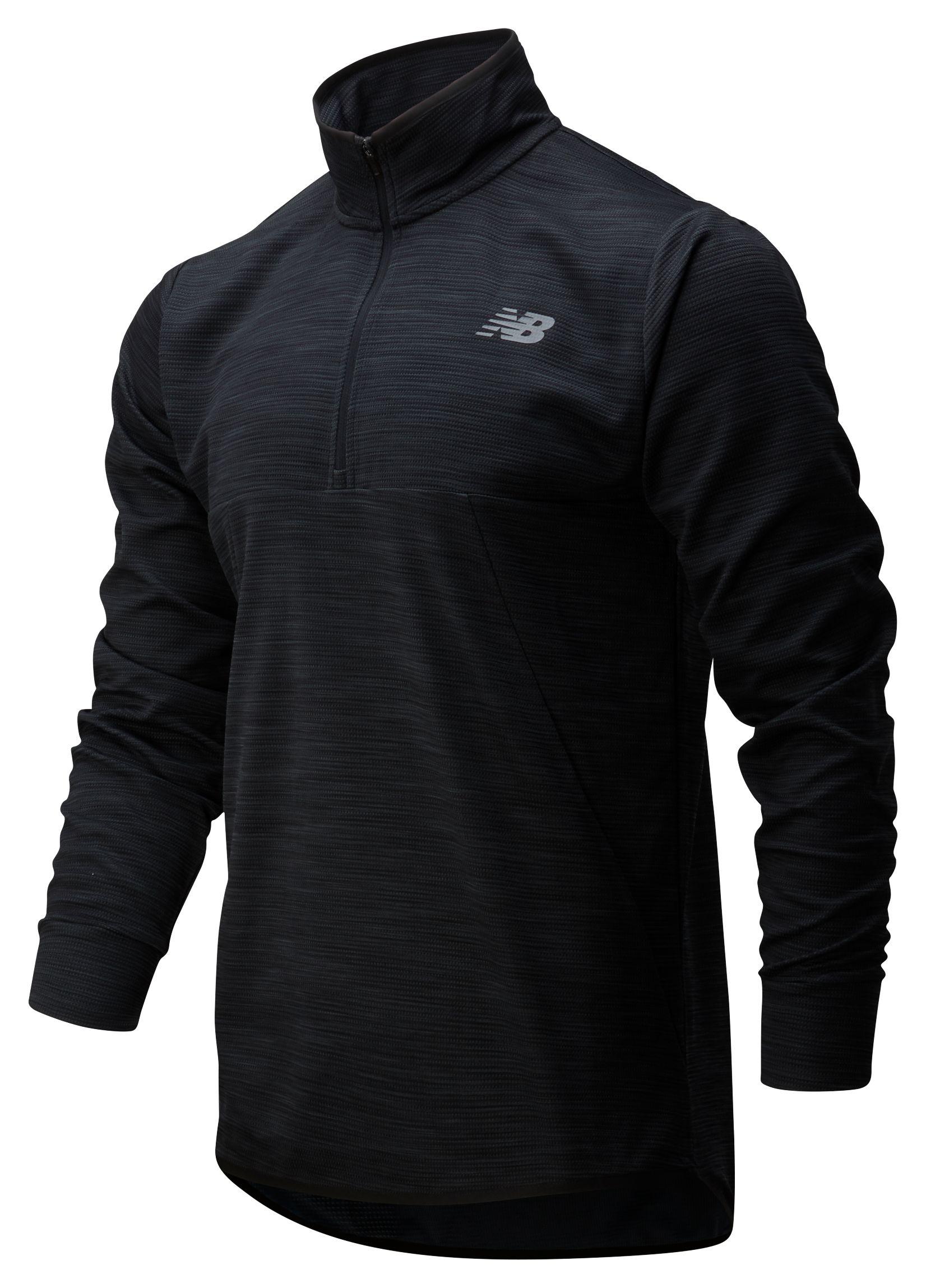 New Balance Synthetic Tenacity Quarter Zip in Black Heather (Black) for