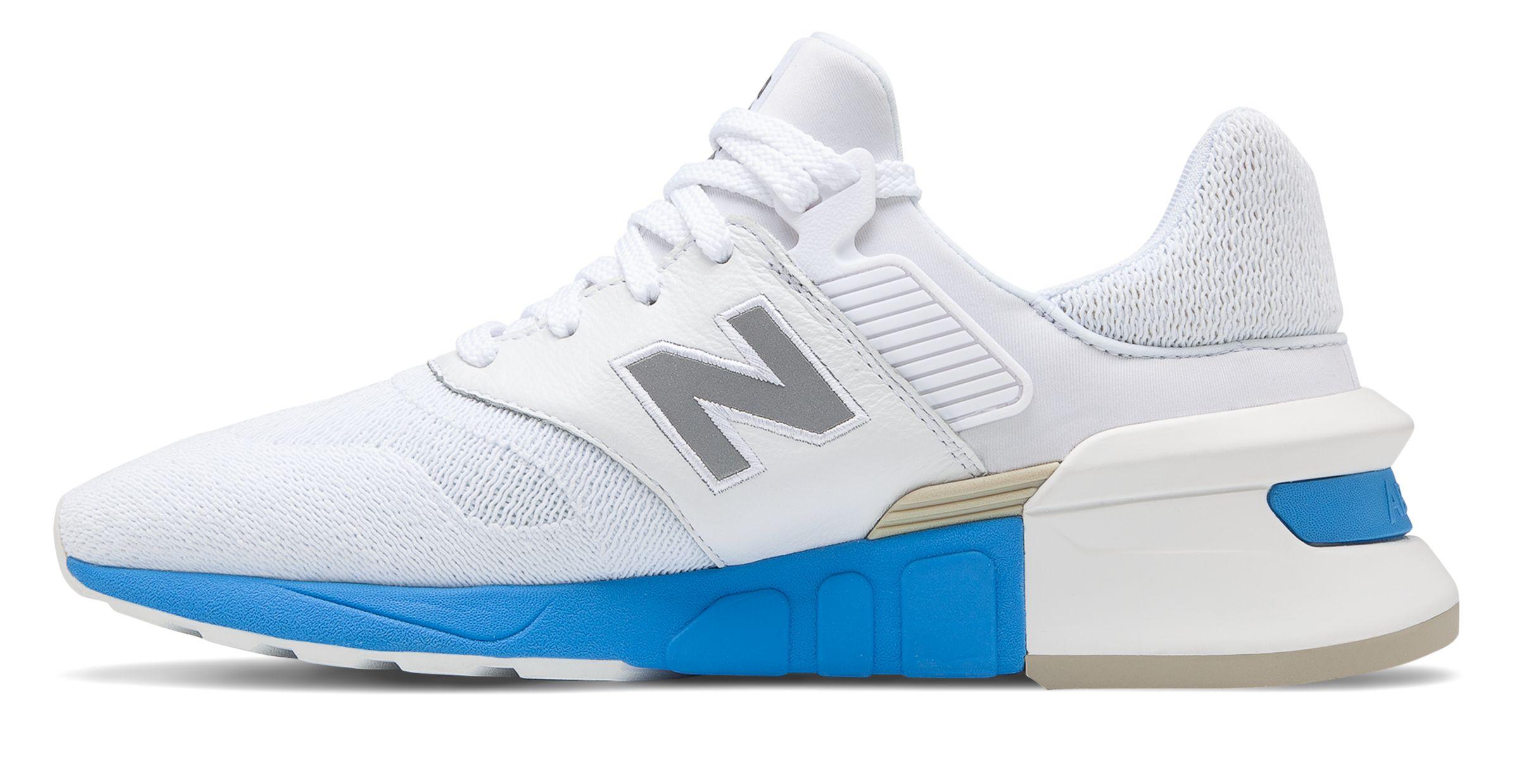 new balance lifestyle 997 sport white & summer sky blue shoes