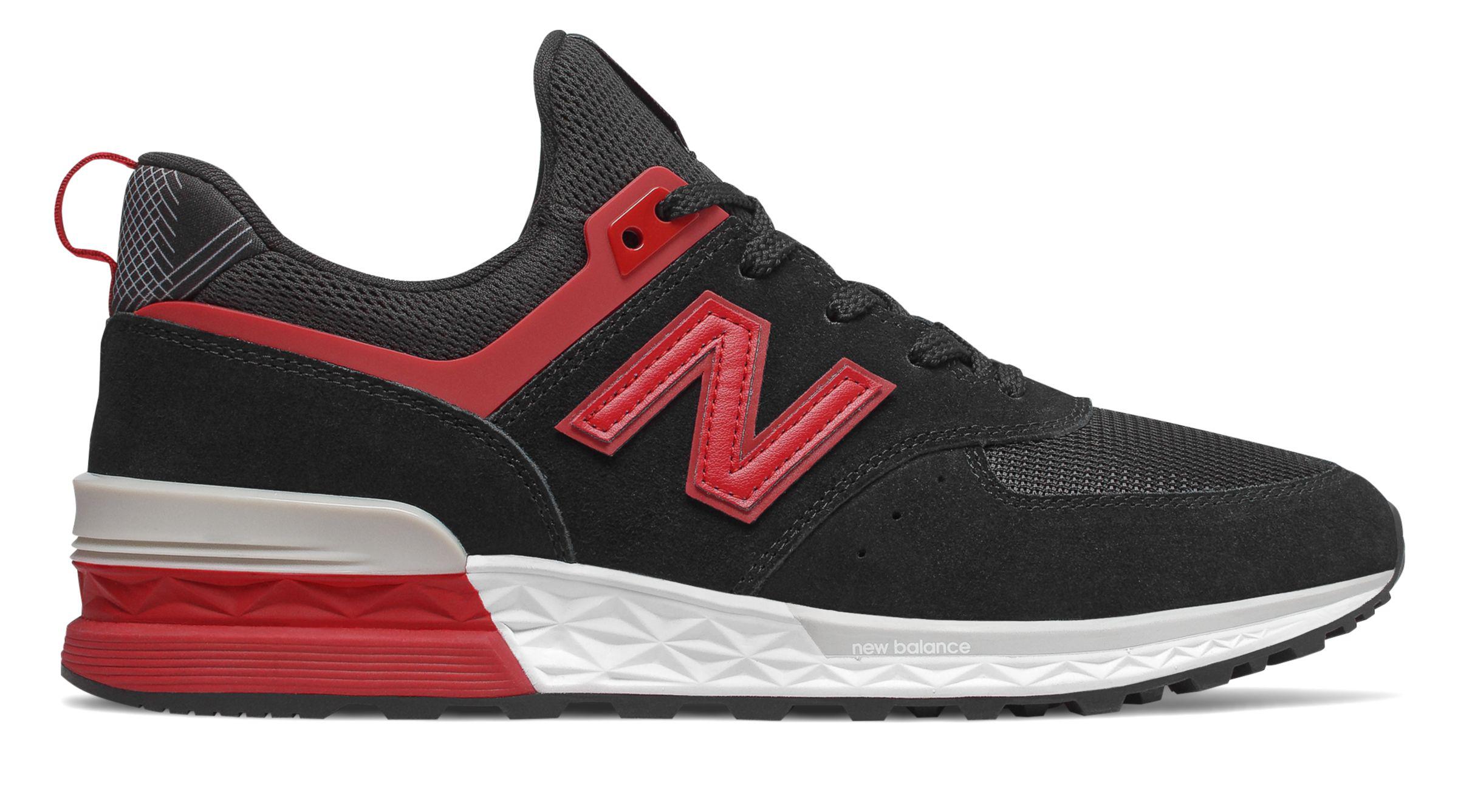 new balance 574 sport black red