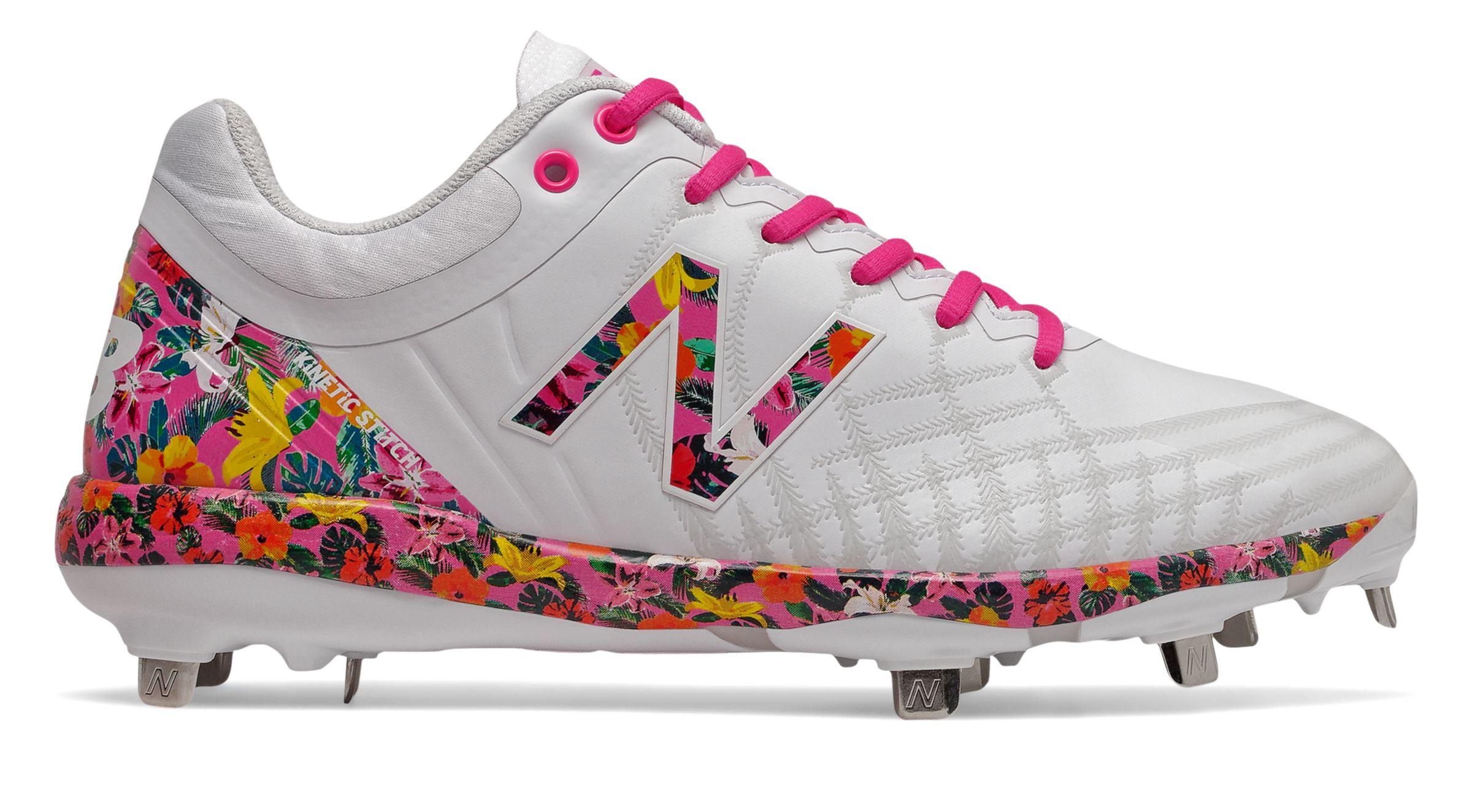 New Balance Mothers Day 4040v5 Cleats And Turf Shoes in White/Pink ...