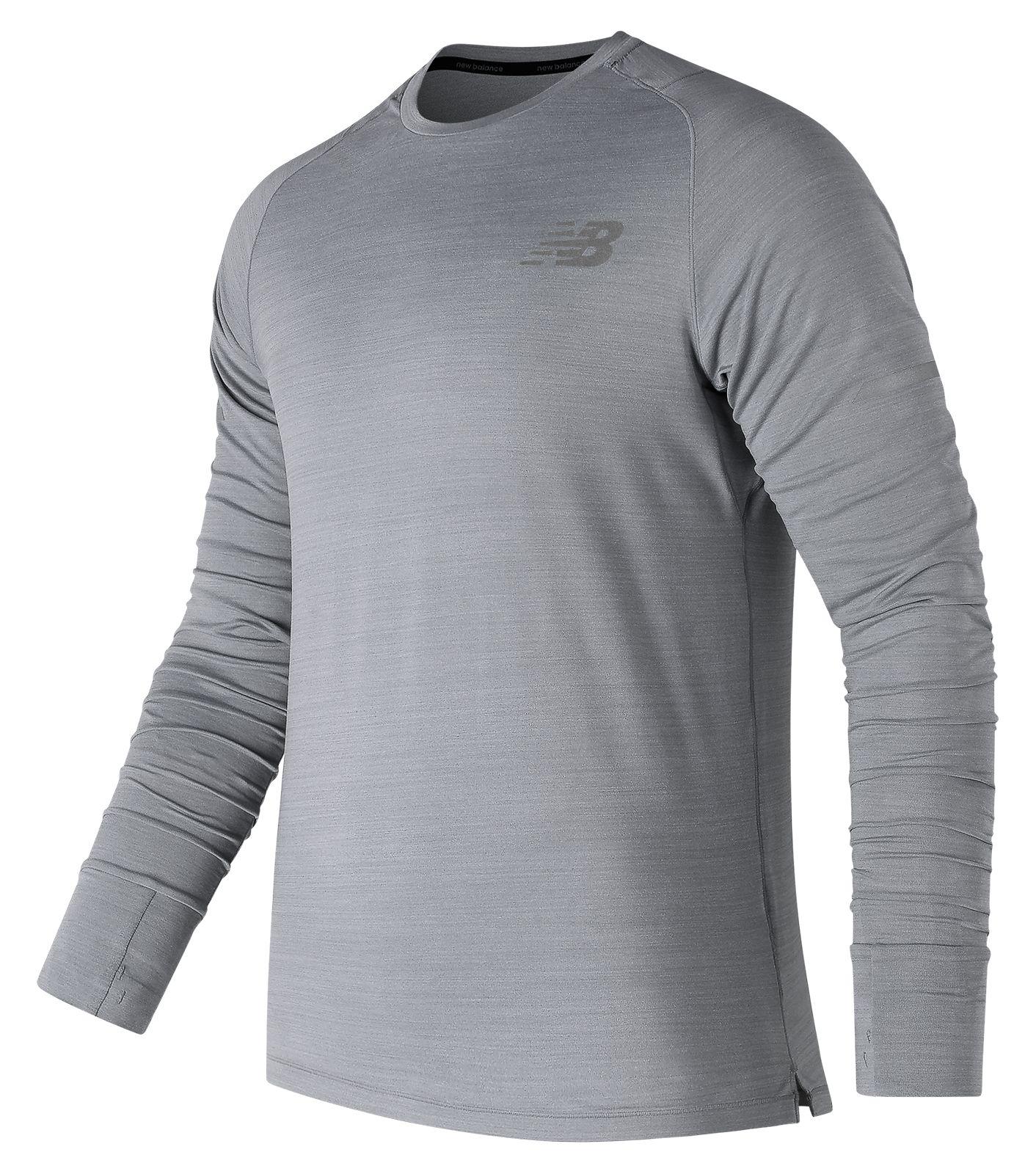 New Balance Synthetic Seasonless Long Sleeve Top - Aw17 in Gray for Men ...
