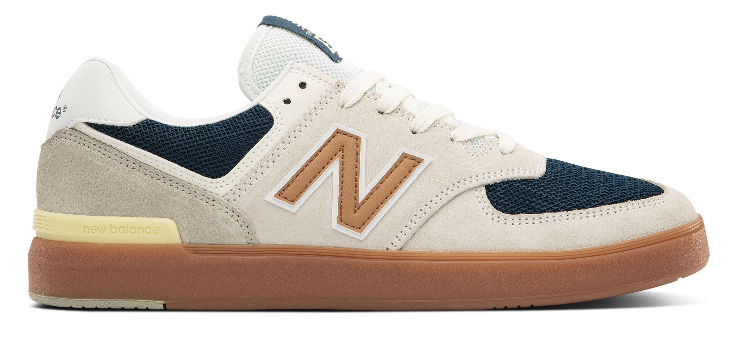 New Balance Suede All Coasts 574 in White/Gold (White) - Lyst