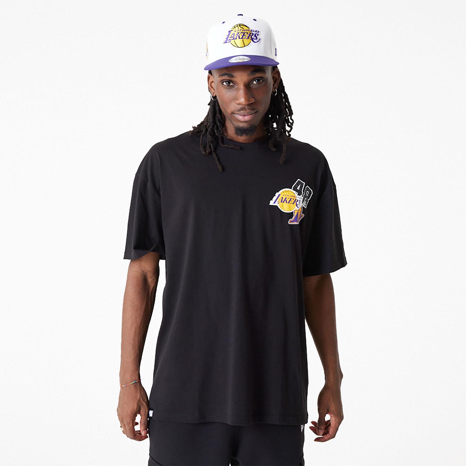 LA Lakers NBA Infill Team Logo Oversized T-Shirt 'purple
