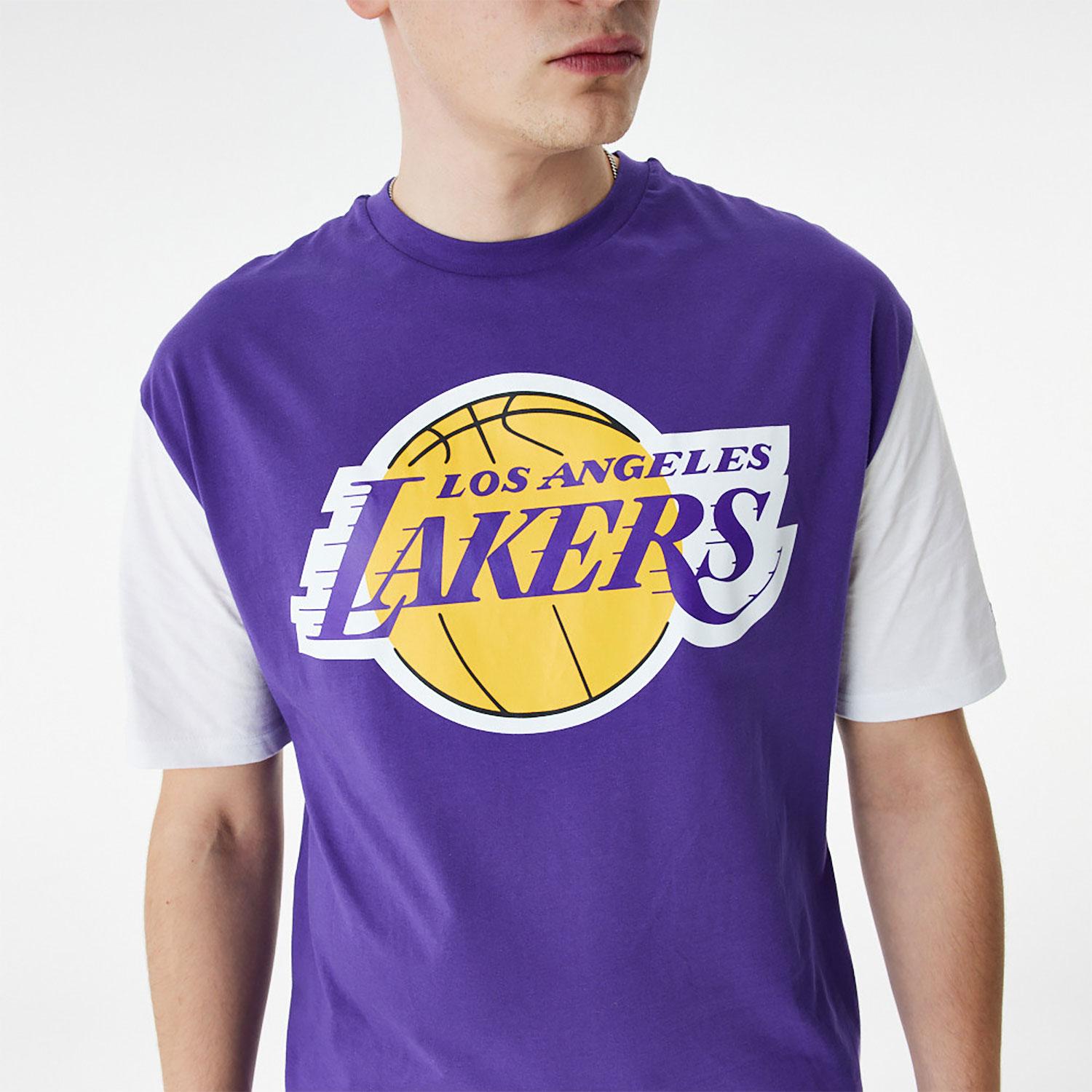 Purple New Era NBA LA Lakers Cut & Sew T-Shirt