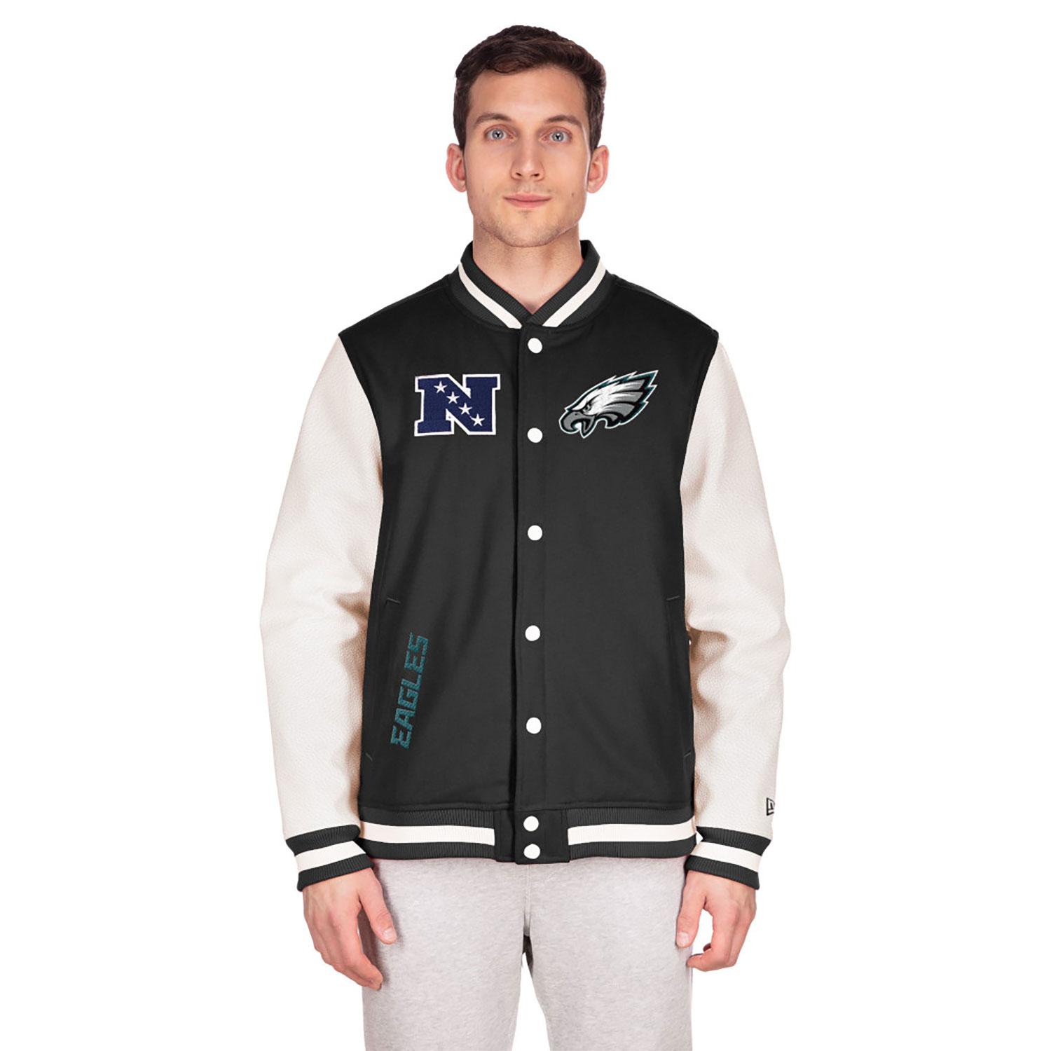 KTZ Philadelphia Eagles Nfl 3rd Down Varsity Jacket in Black for