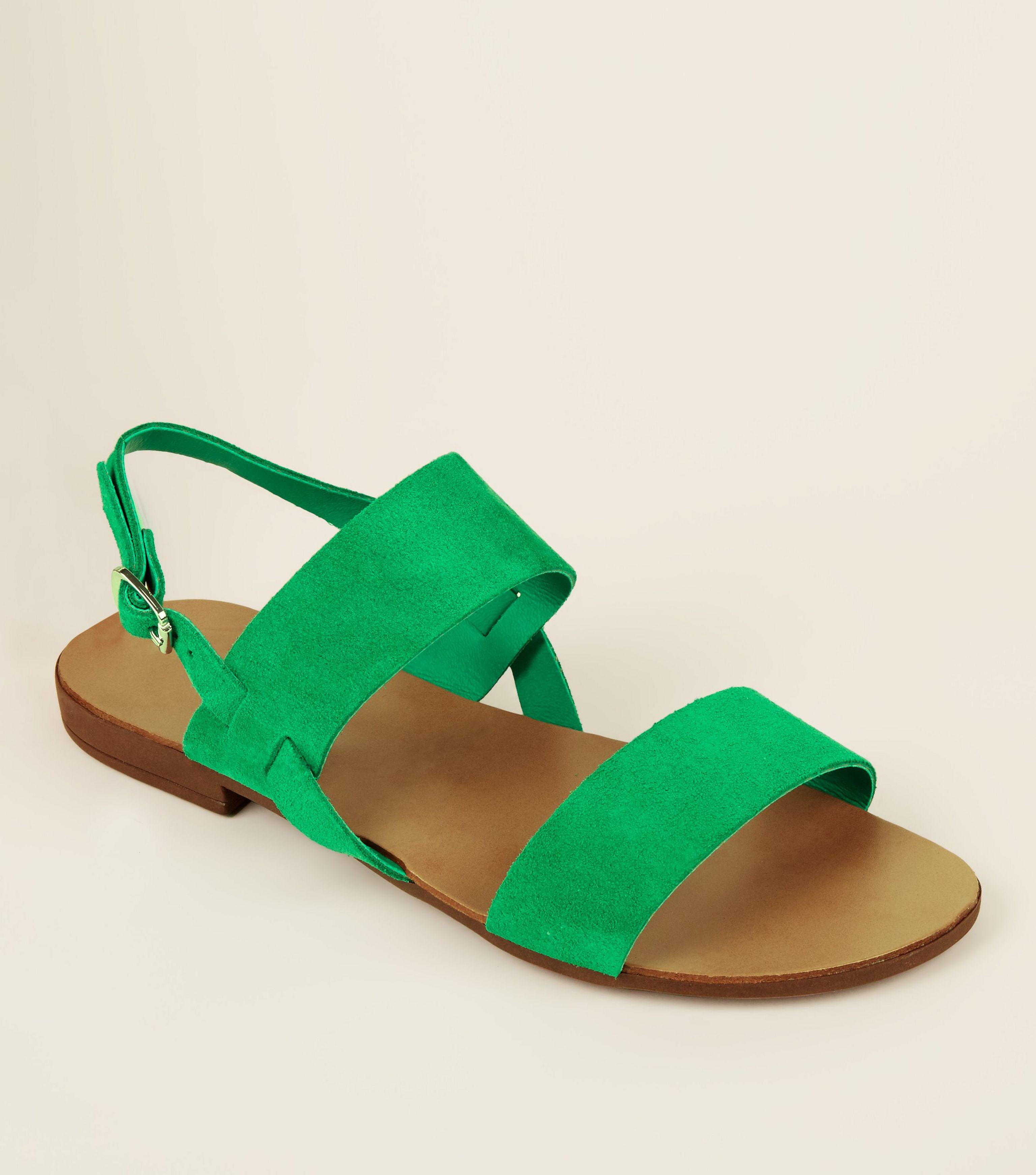 green sandals new look
