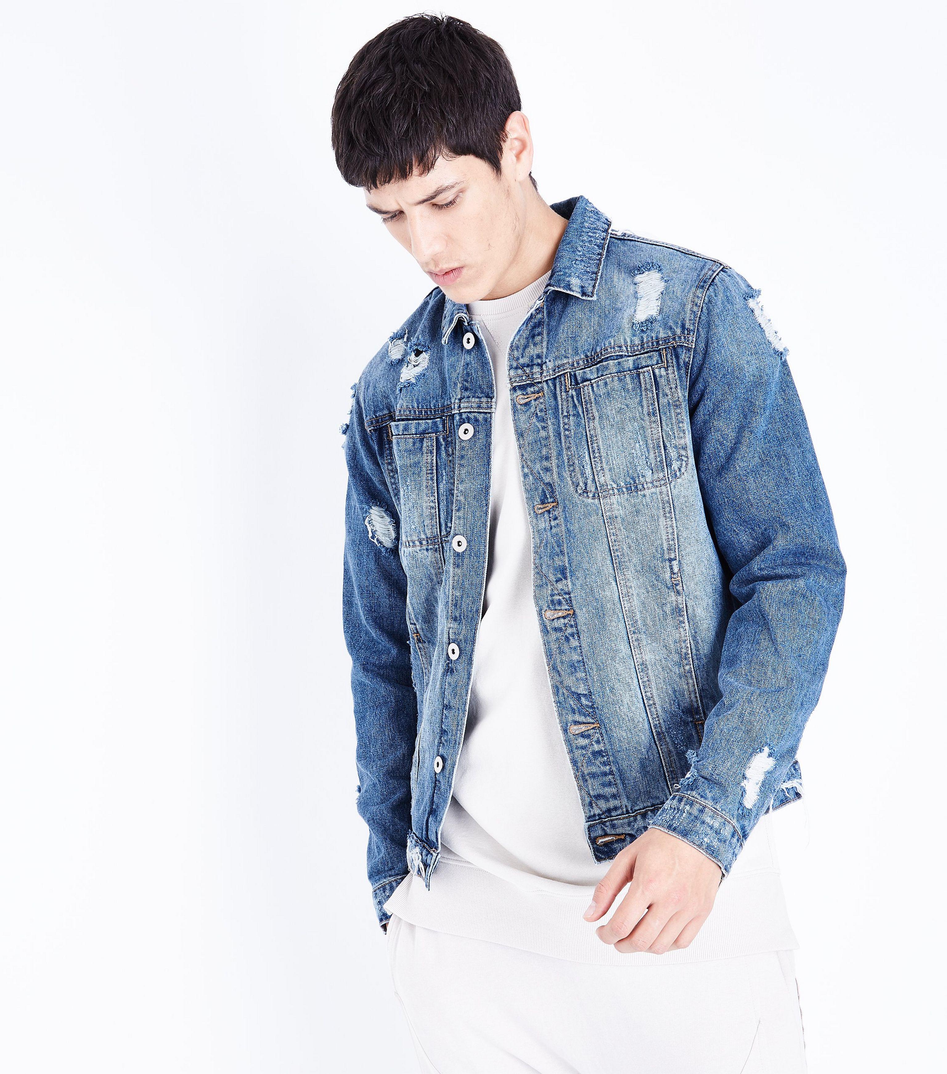 new look ripped denim jacket