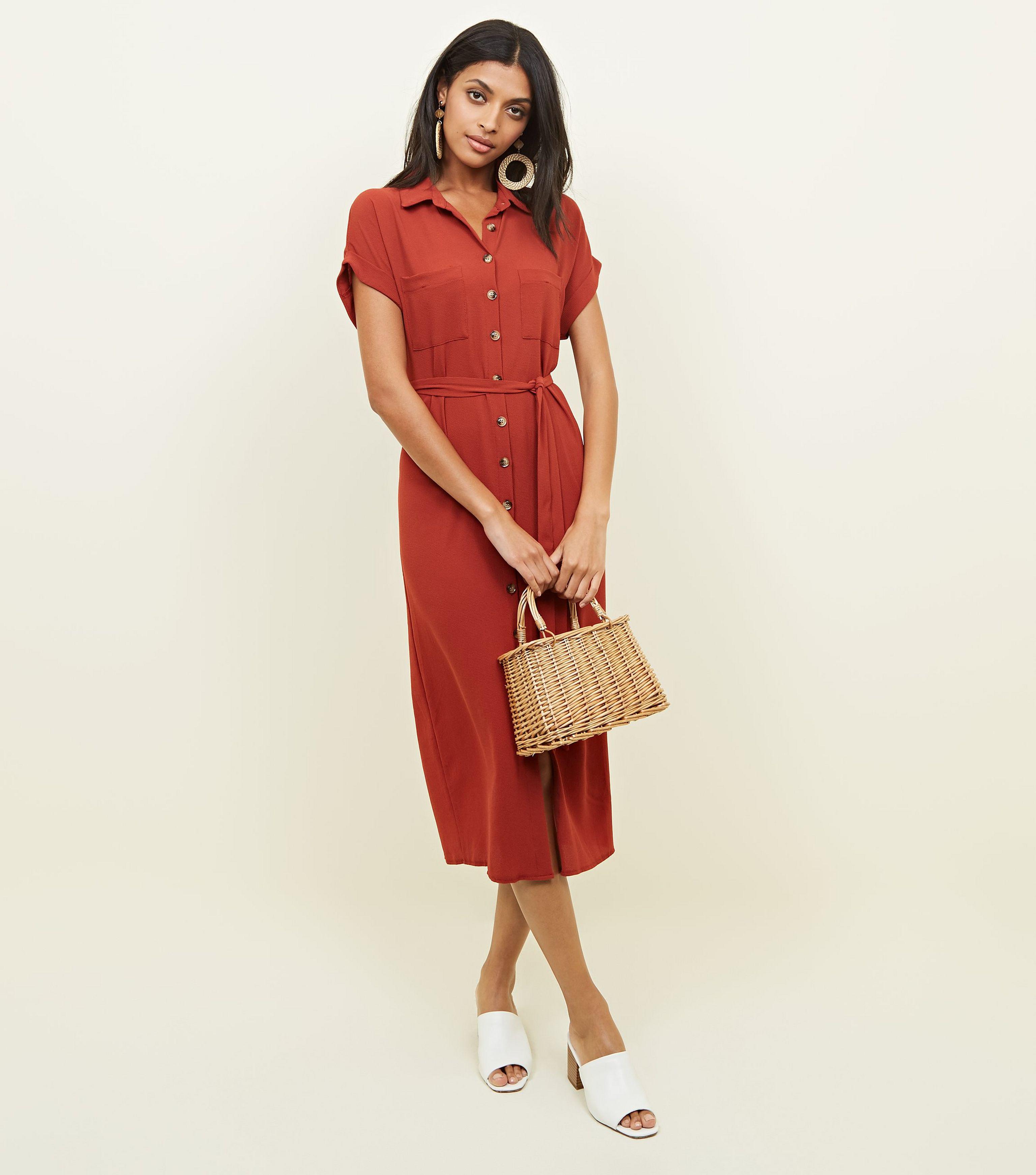 new look rust dress