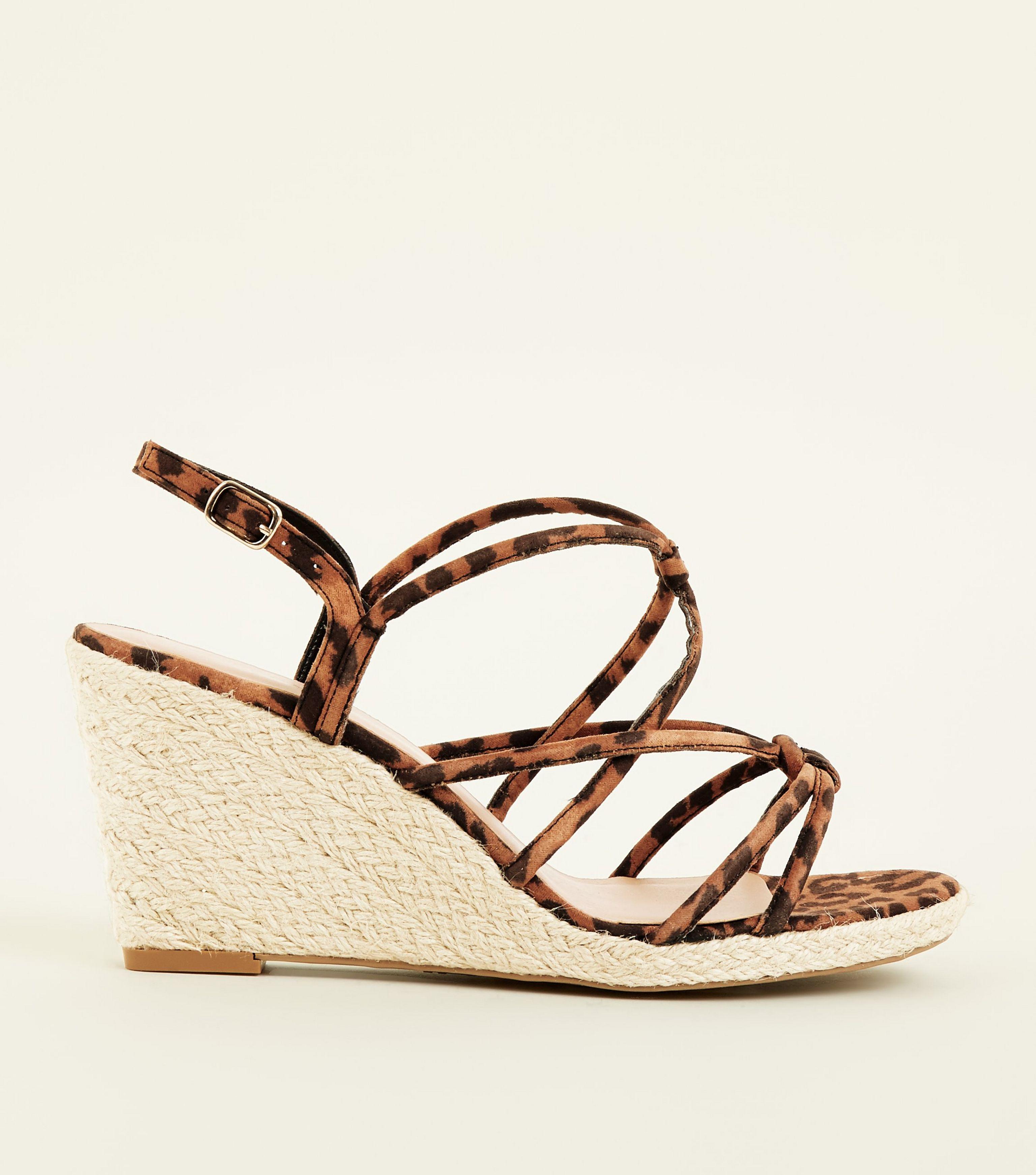 new look leopard print wedges