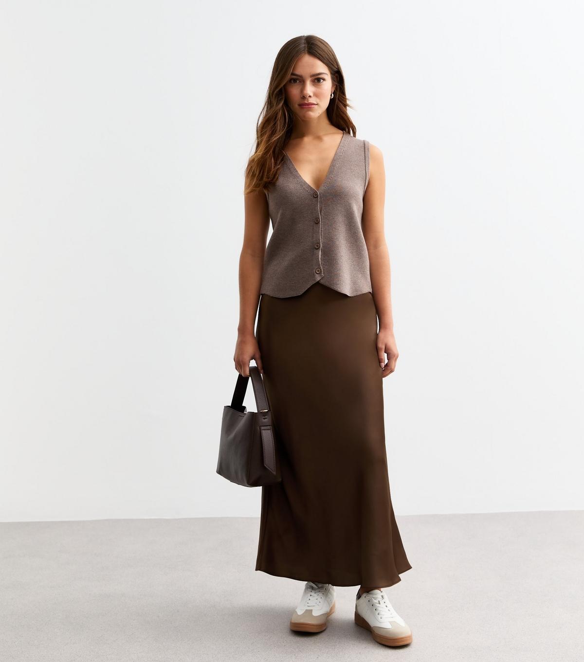 Brown Skirt New Look New Look Leopard Print Midi Skirt (Brown