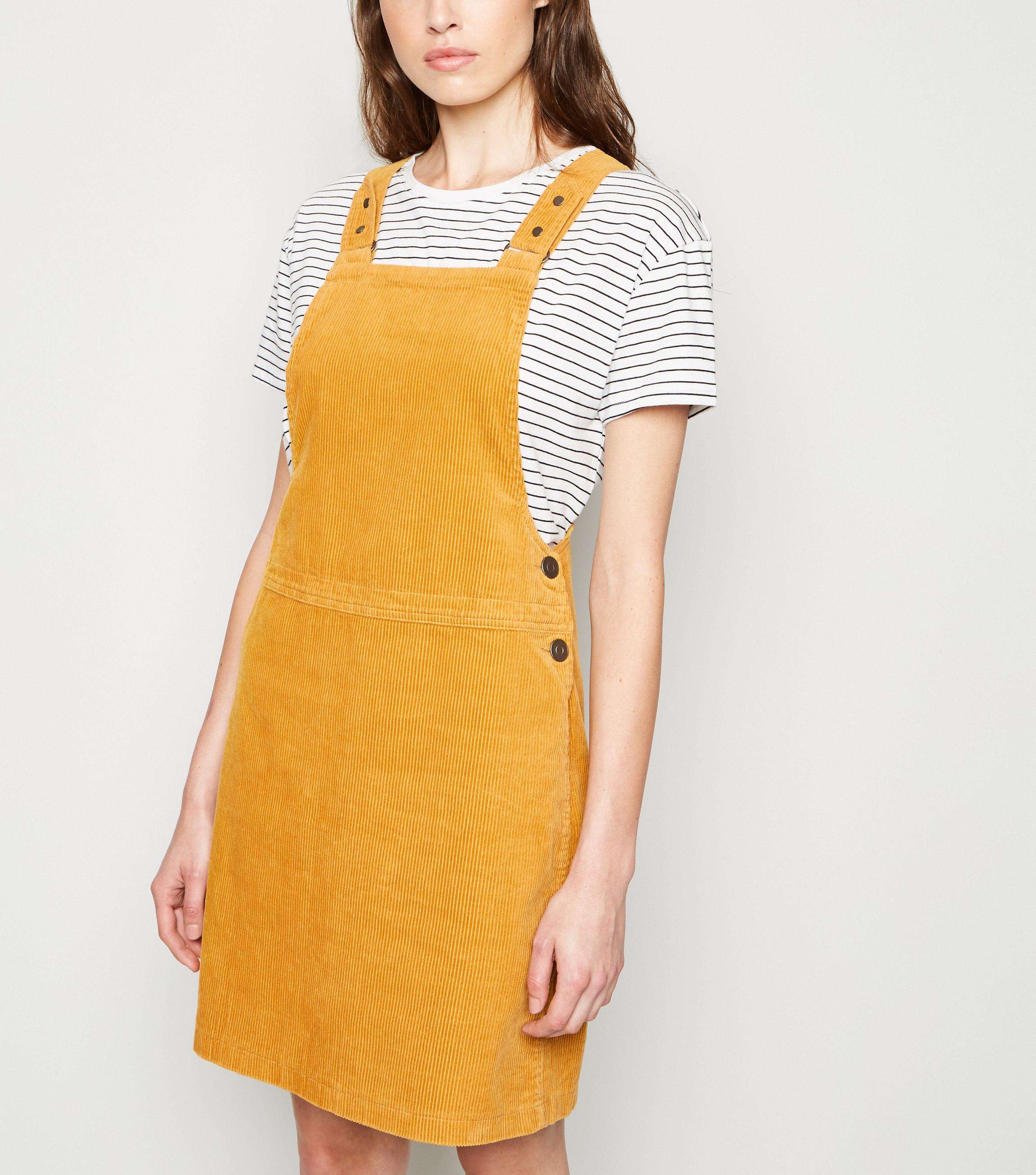 mustard yellow pinafore dress