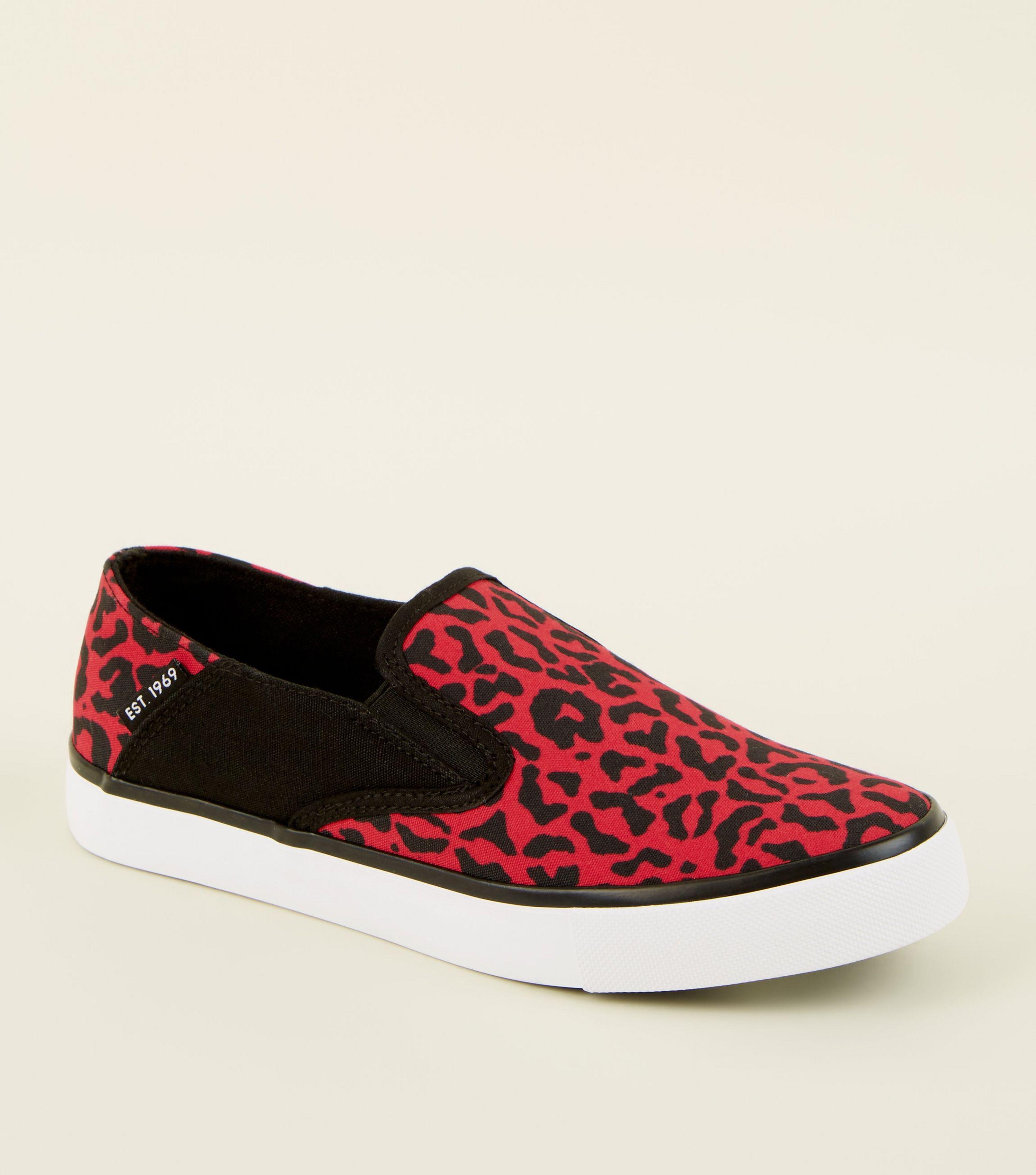 red leopard print trainers