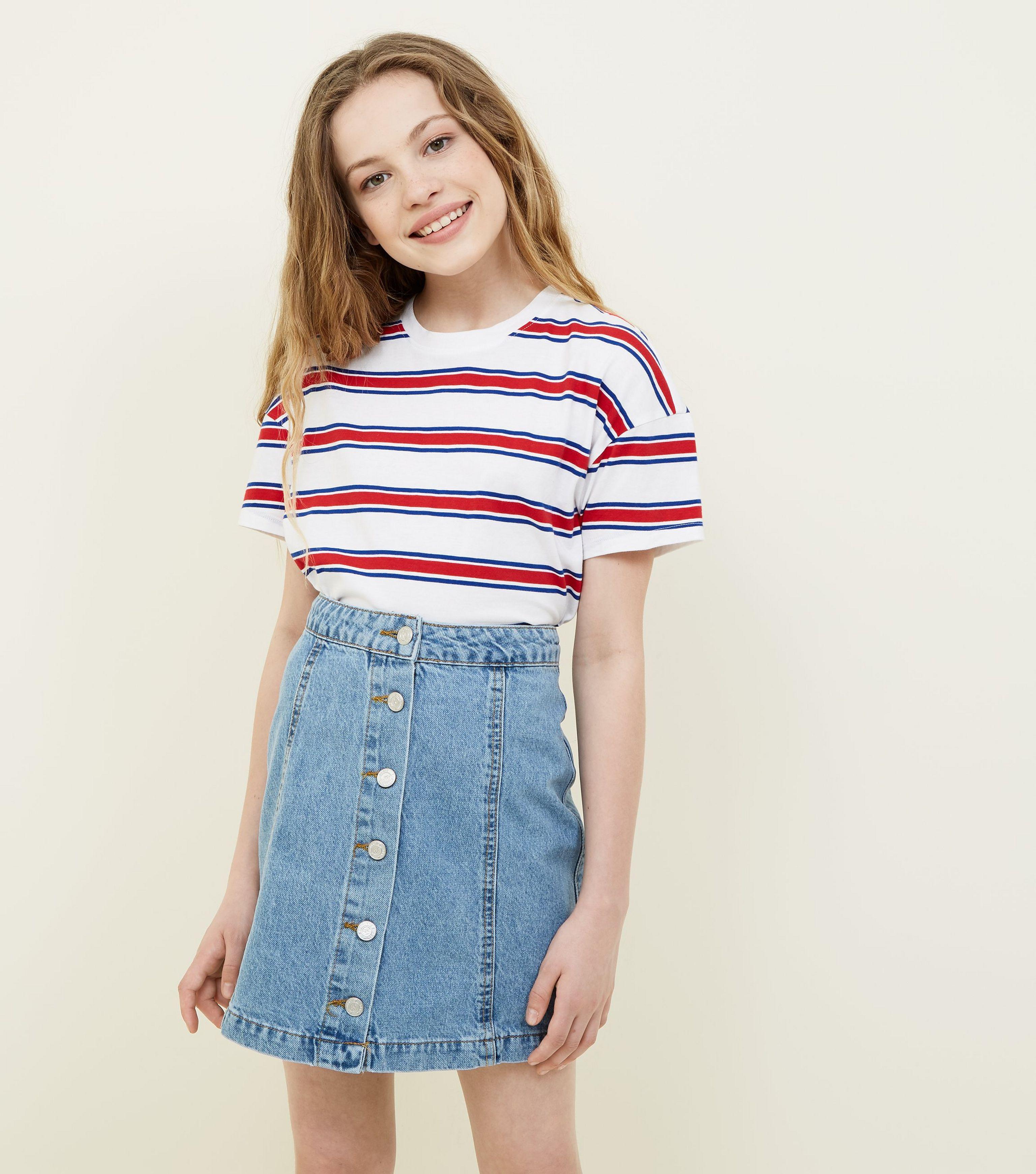 new look girls denim skirt