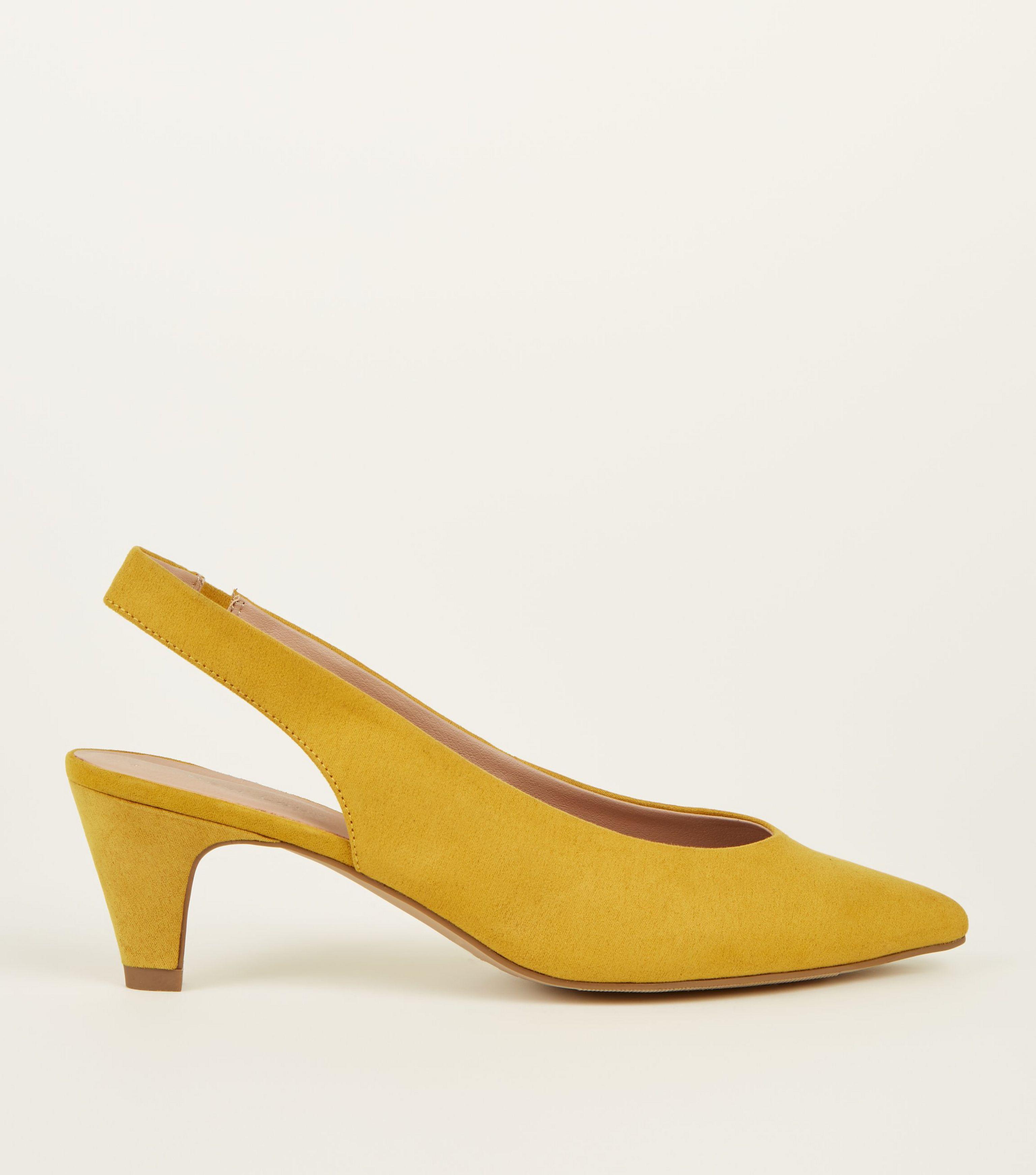 mustard slingback heels