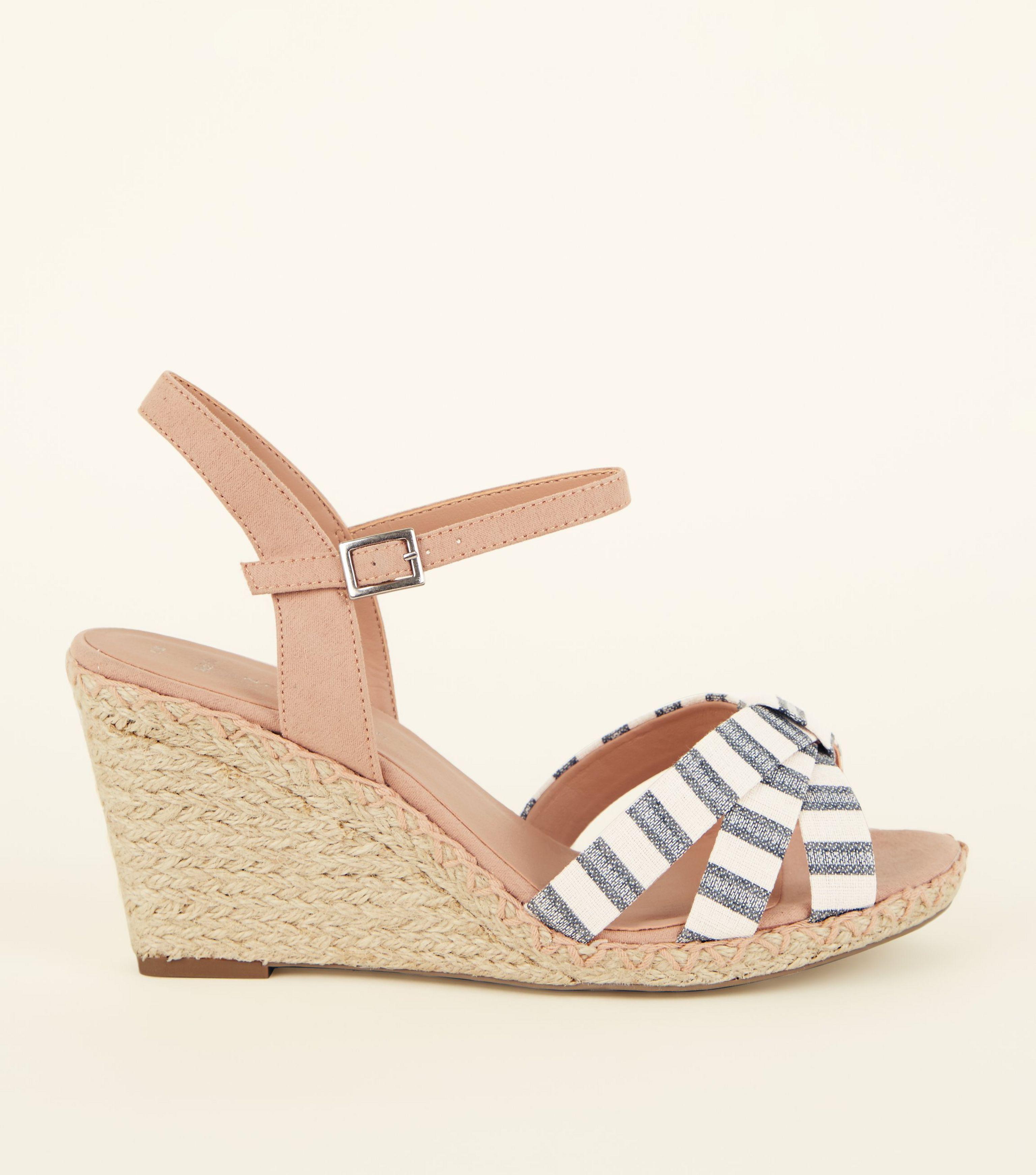 wide fit nude wedges