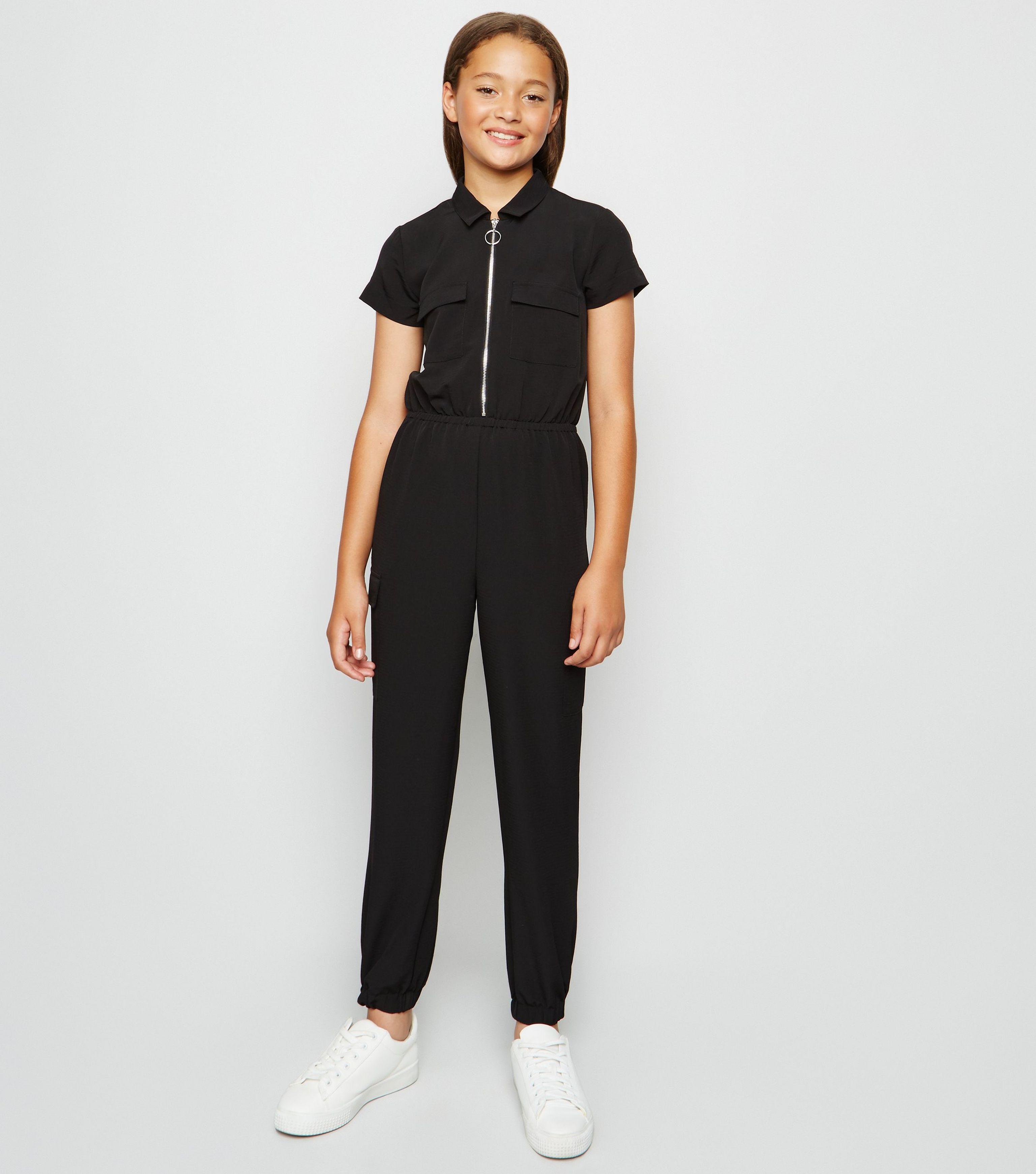 new look black boiler suit