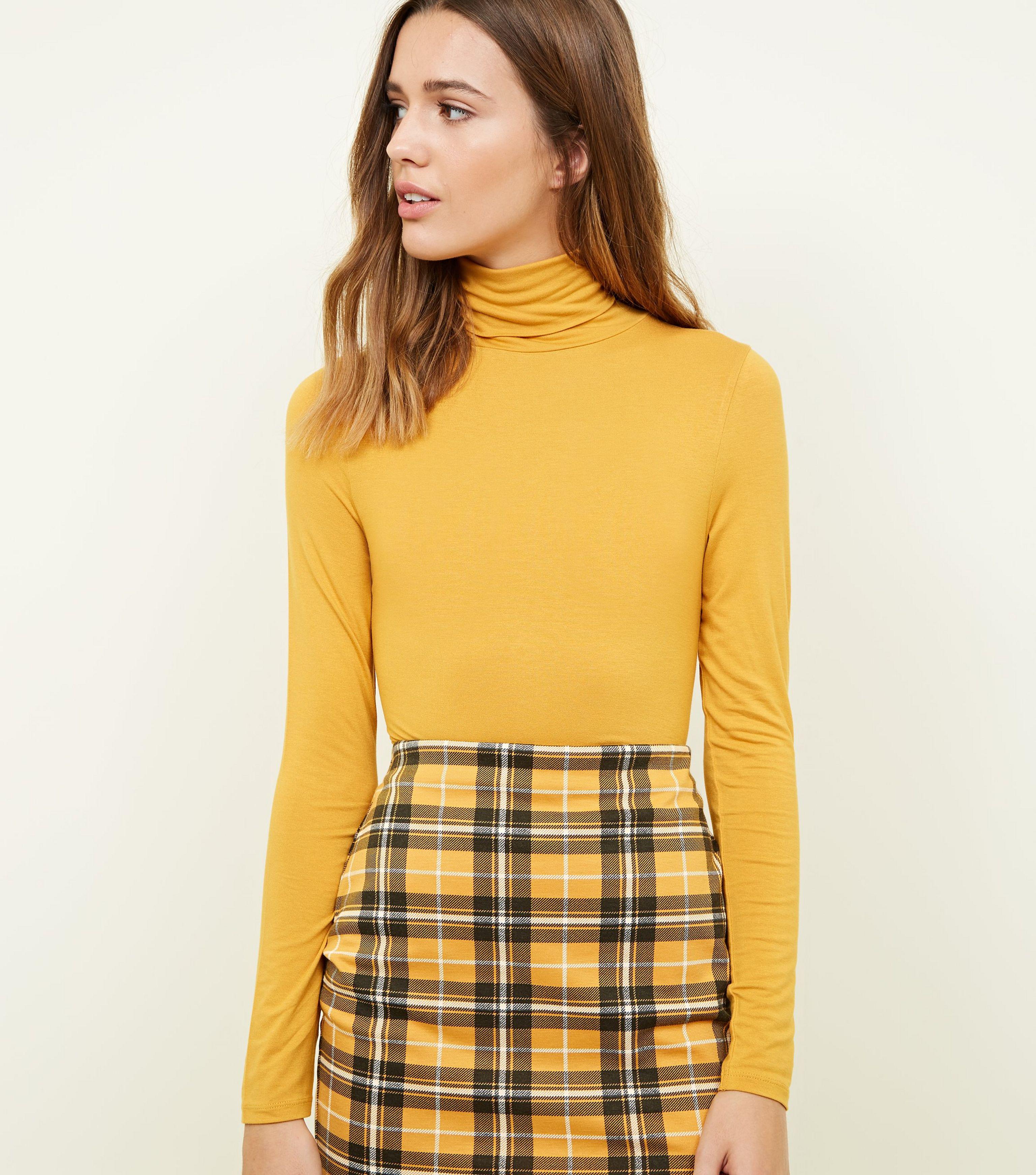 yellow roll neck top