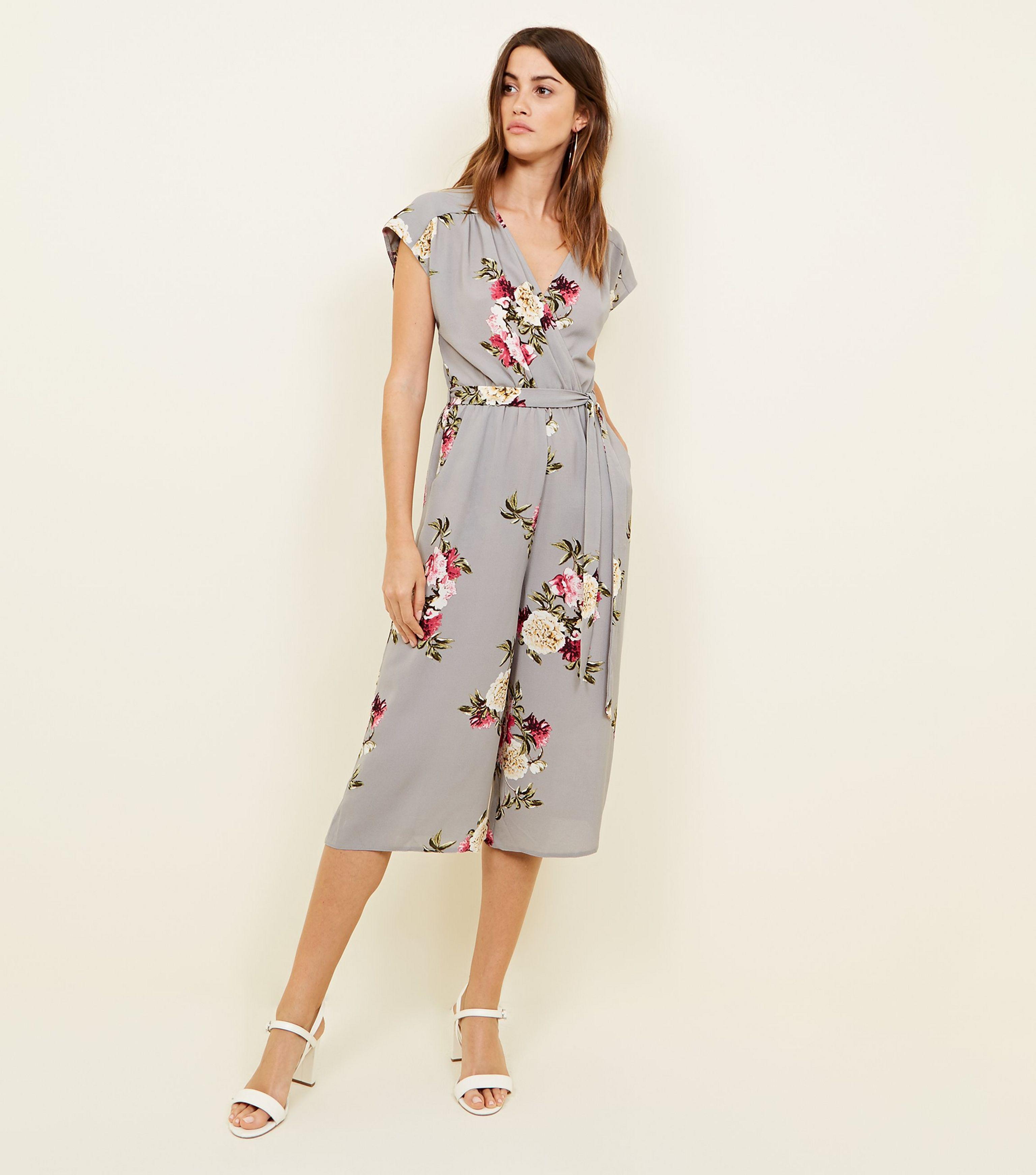 grey floral jumpsuit