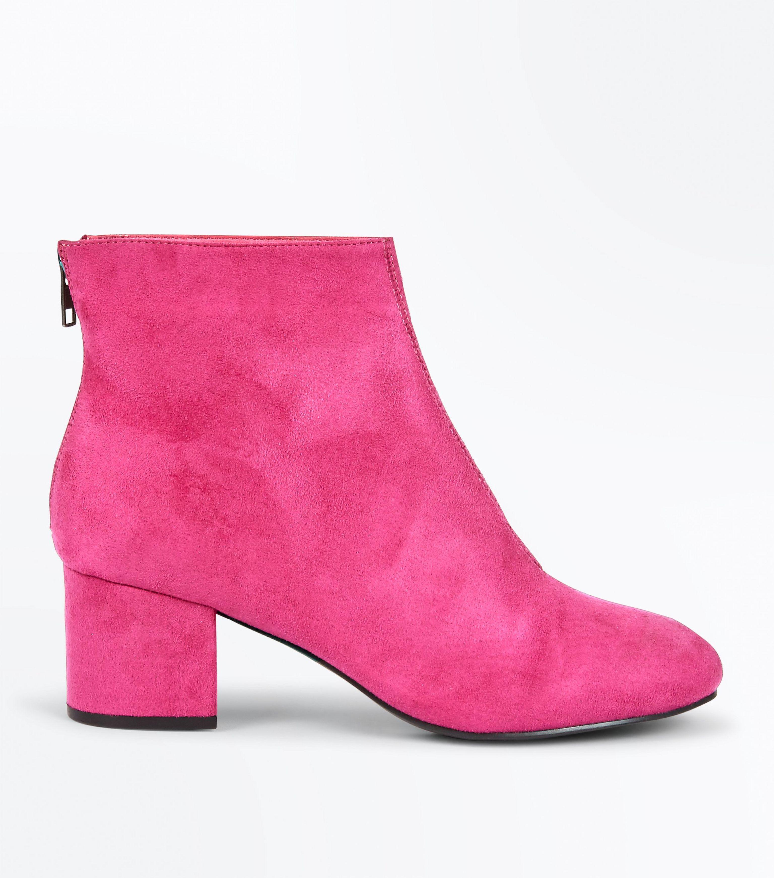 bright pink block heels