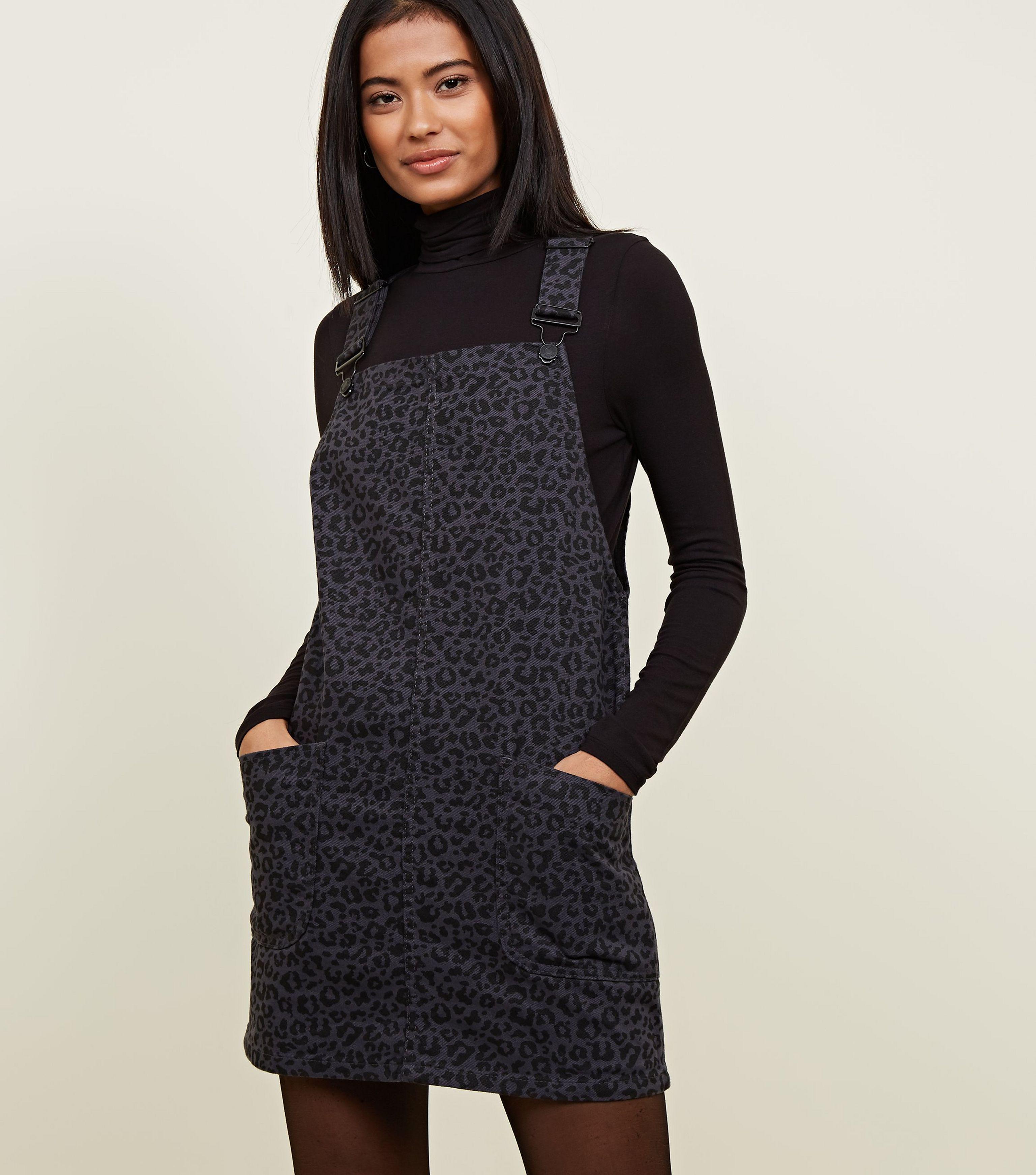 dark grey pinafore dress