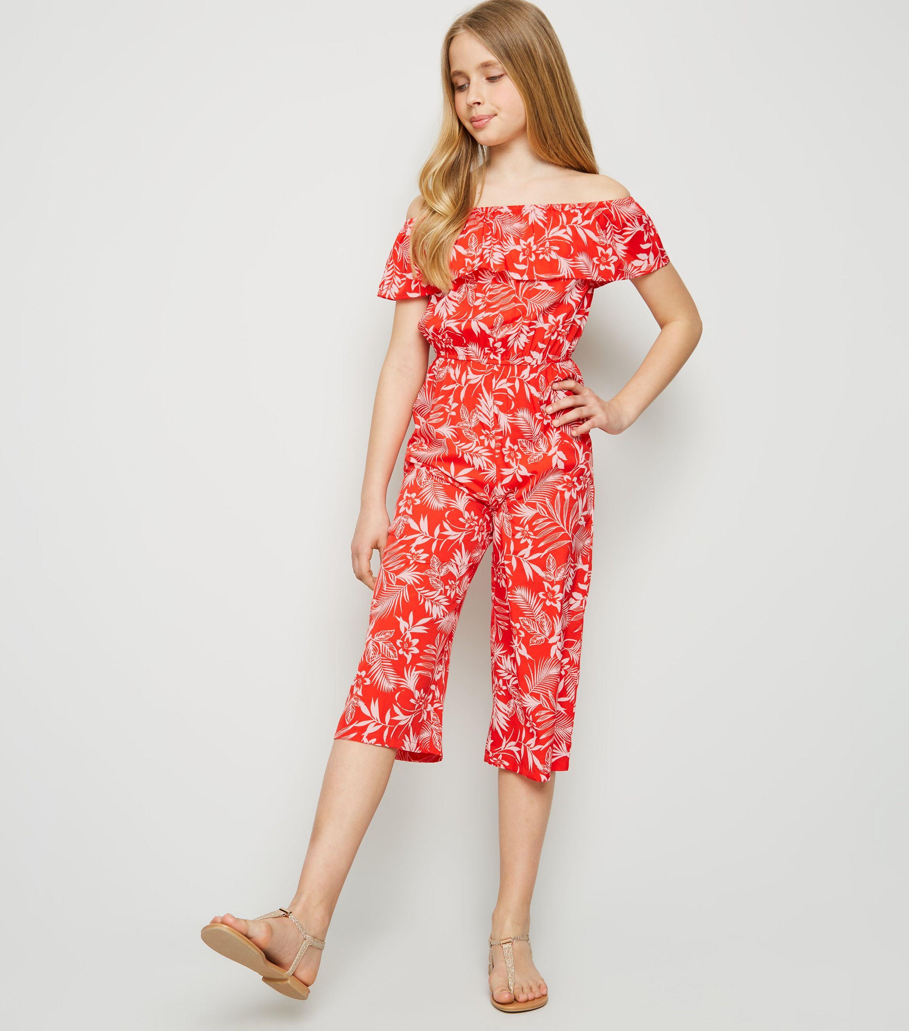red crop jumpsuit