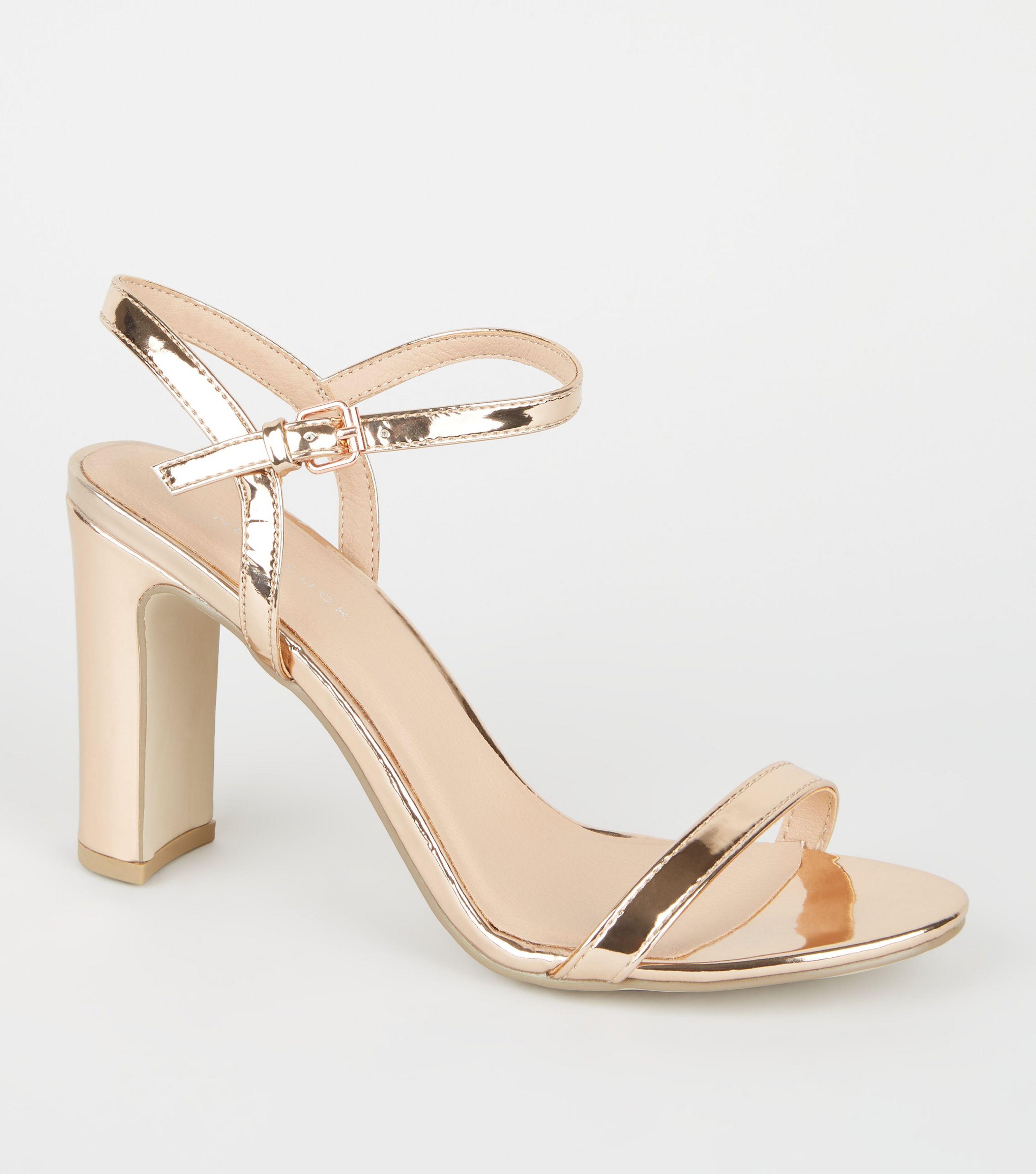 gold heels new look