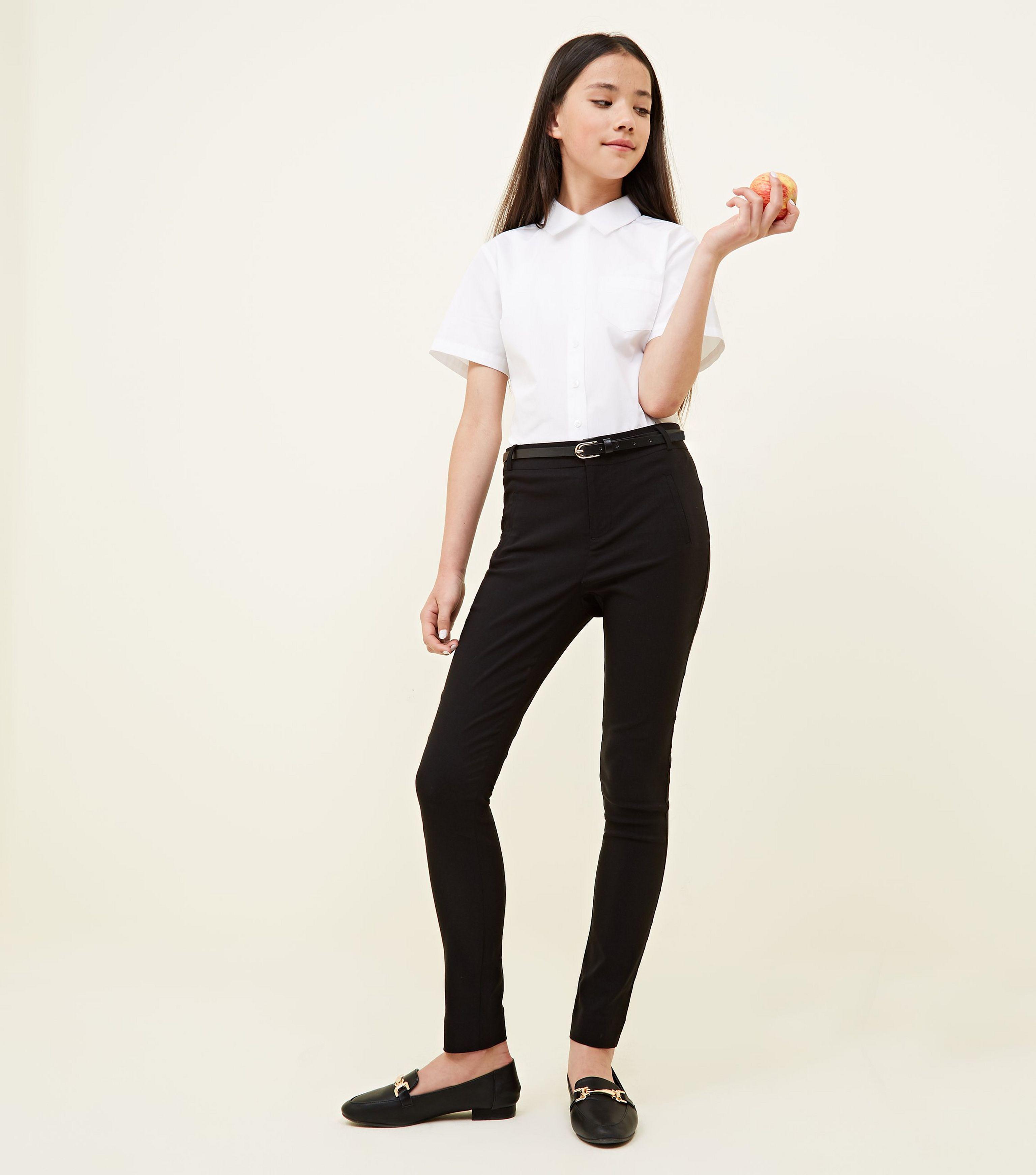 black skinny leg trousers