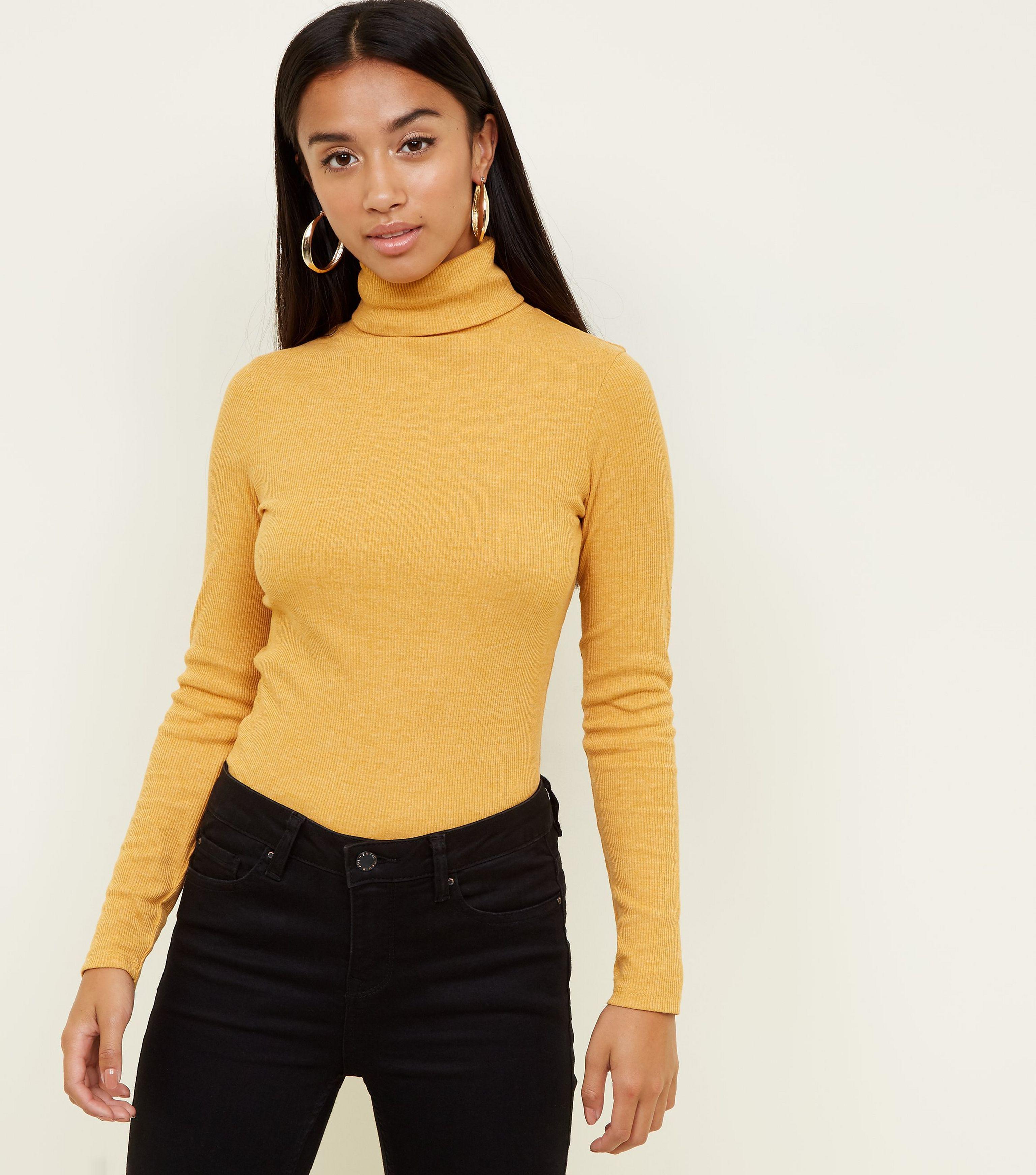 yellow roll neck top