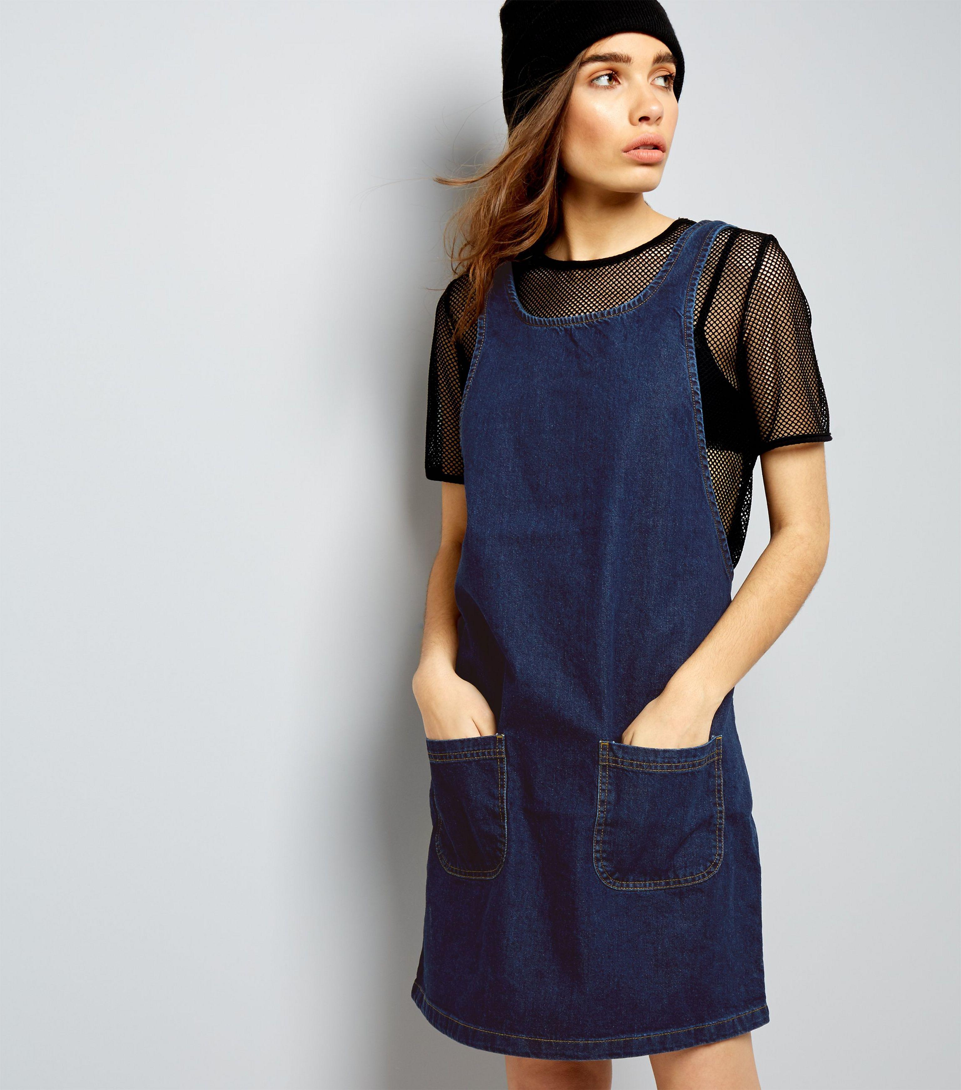 new look pinafore denim