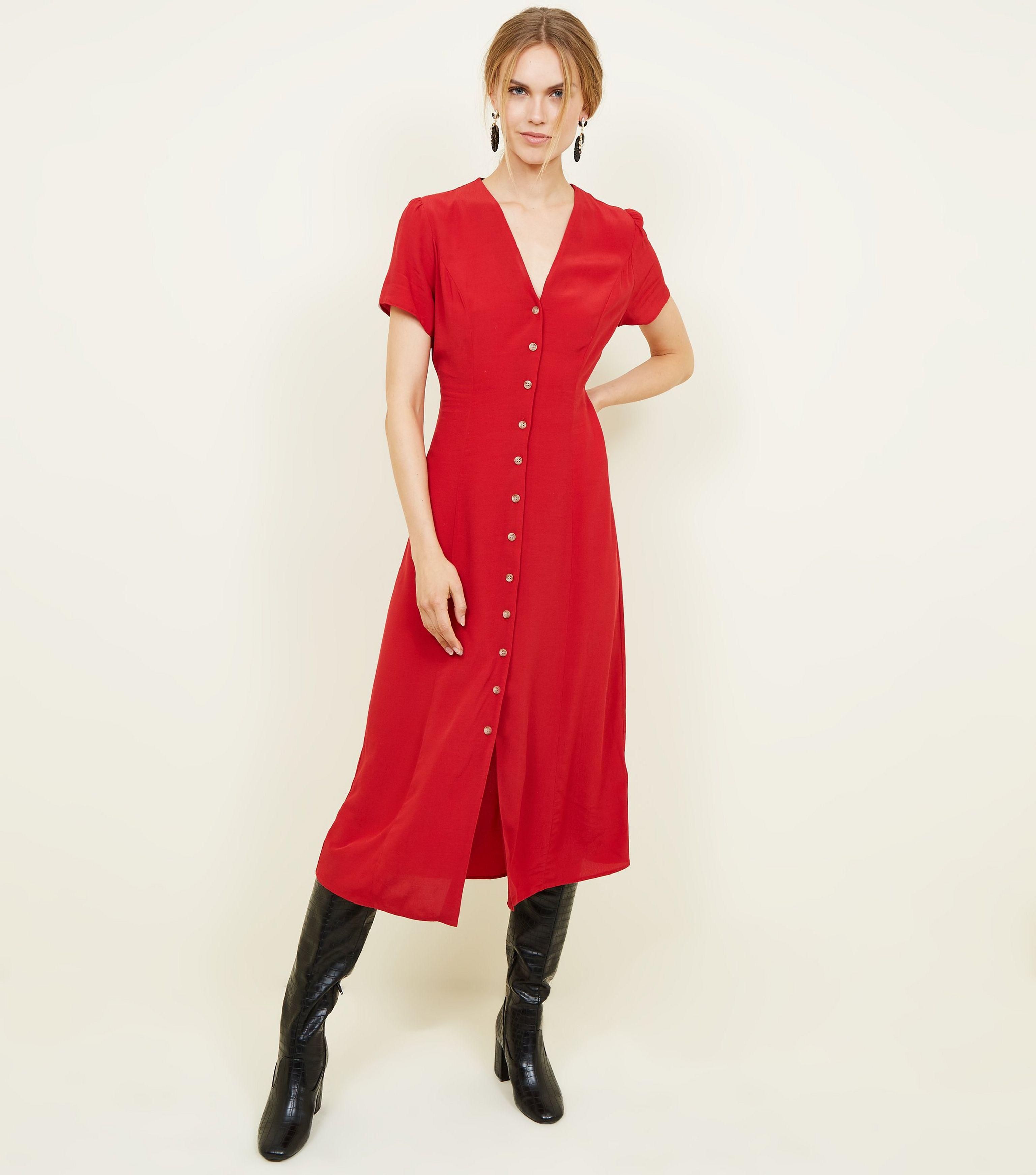 new look midi tea dress