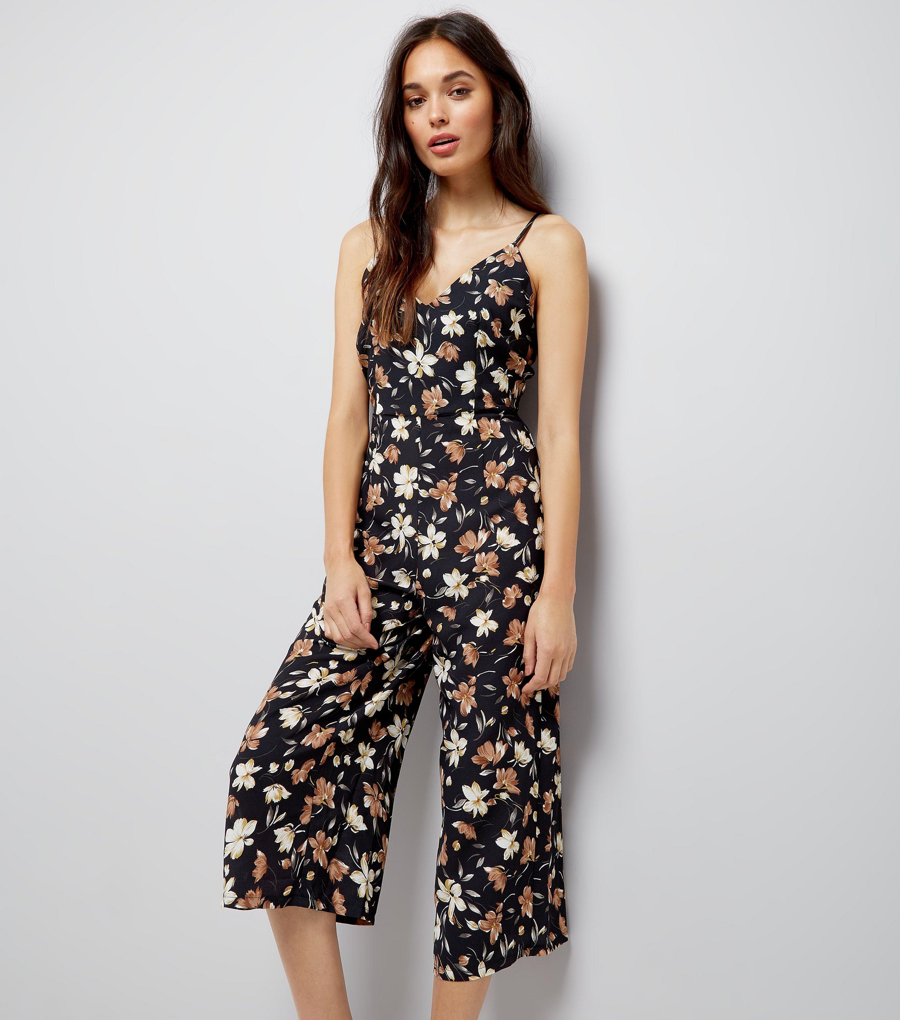 navy floral jumpsuit